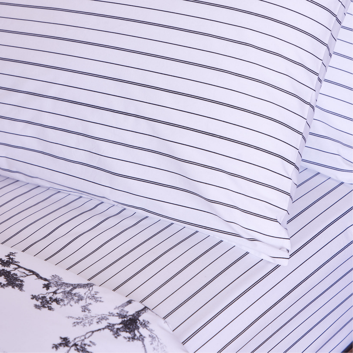 300 Thread Count Black Stripe Pillowcase Set