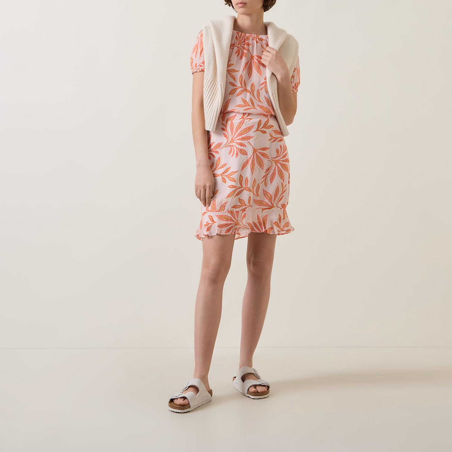 Georgette Leaf Print Blouse