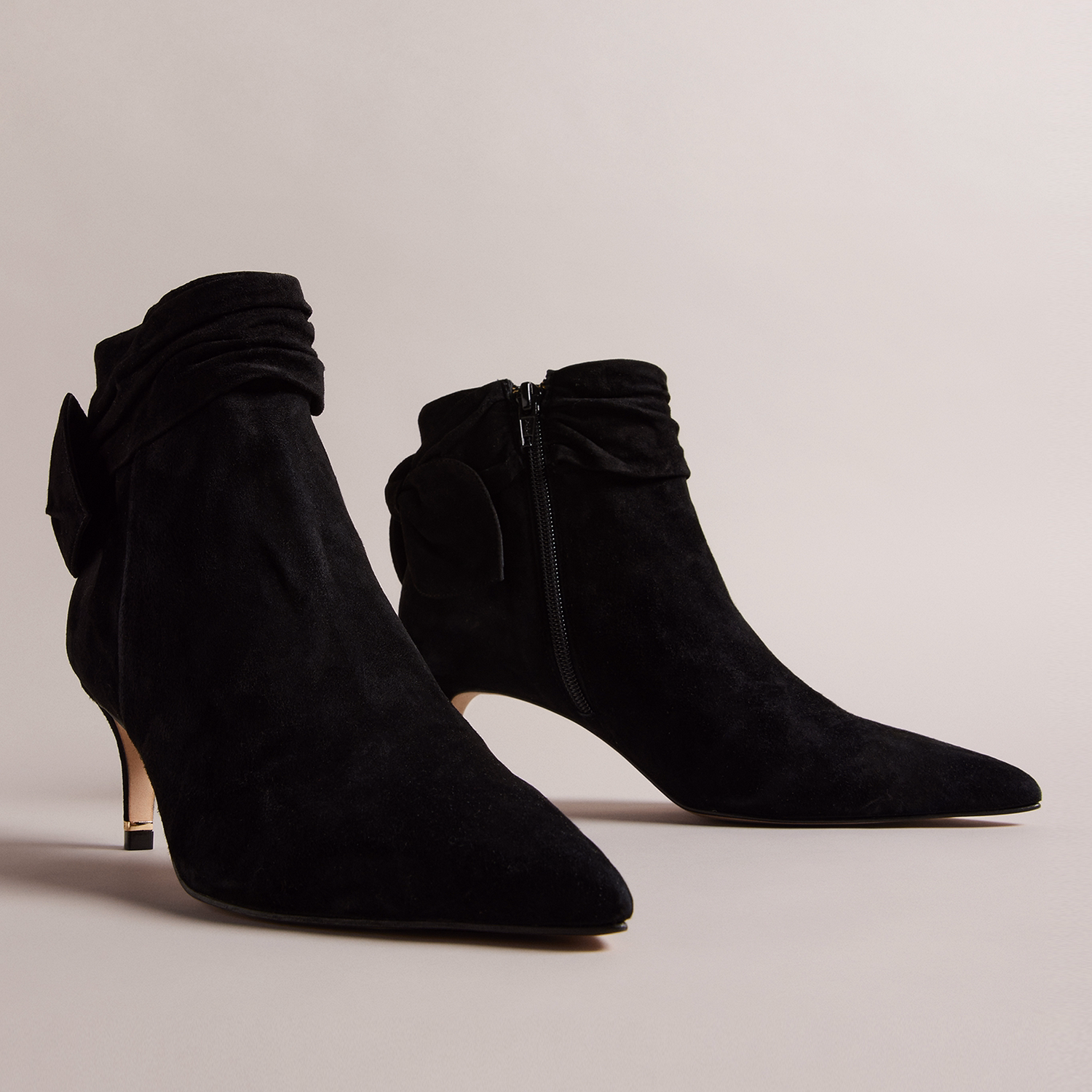 Yona Suede Bow Detail Ankle Boots