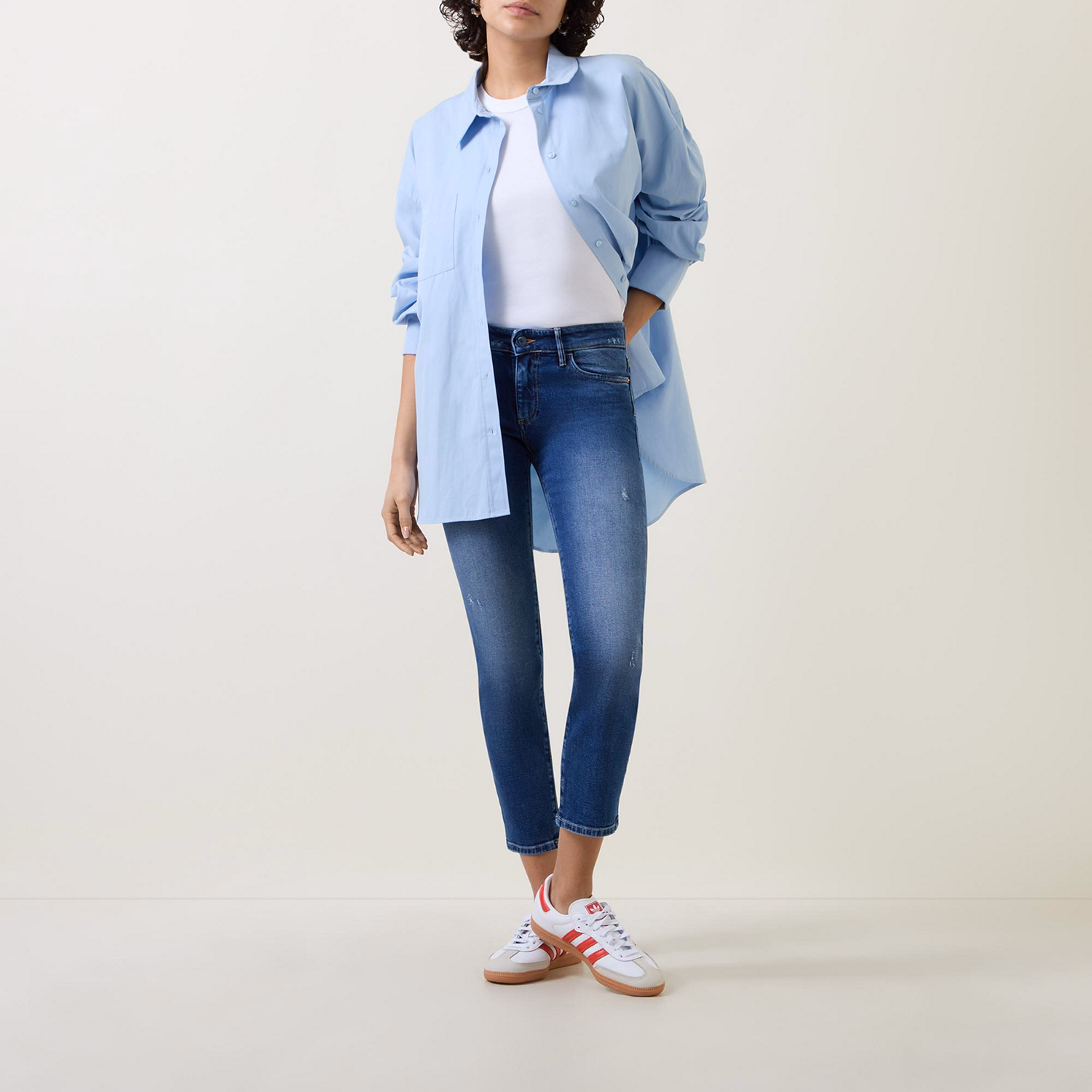 Wonder Mid-Rise Slim Leg Cropped Jeans