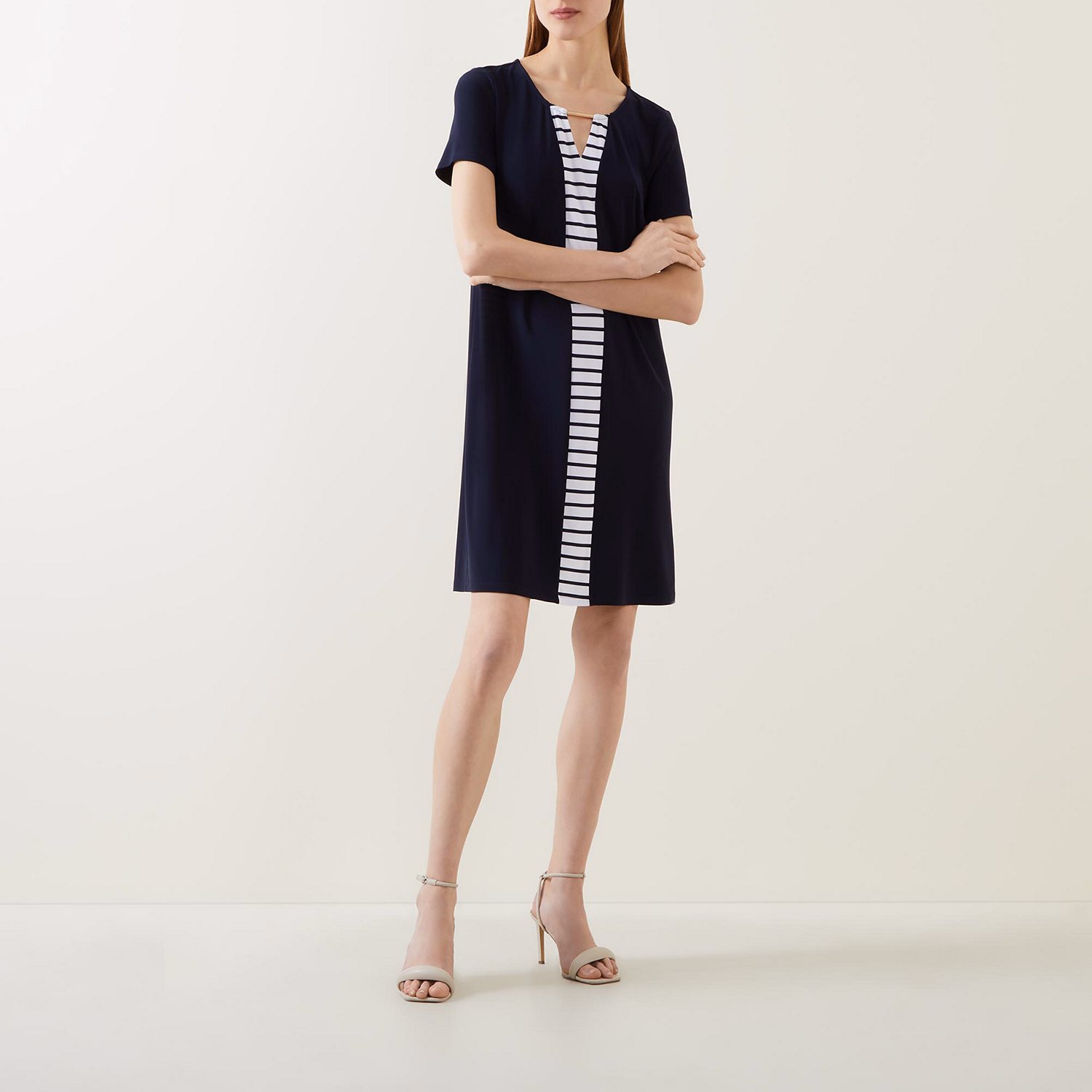 Striped Panel Shift Dress