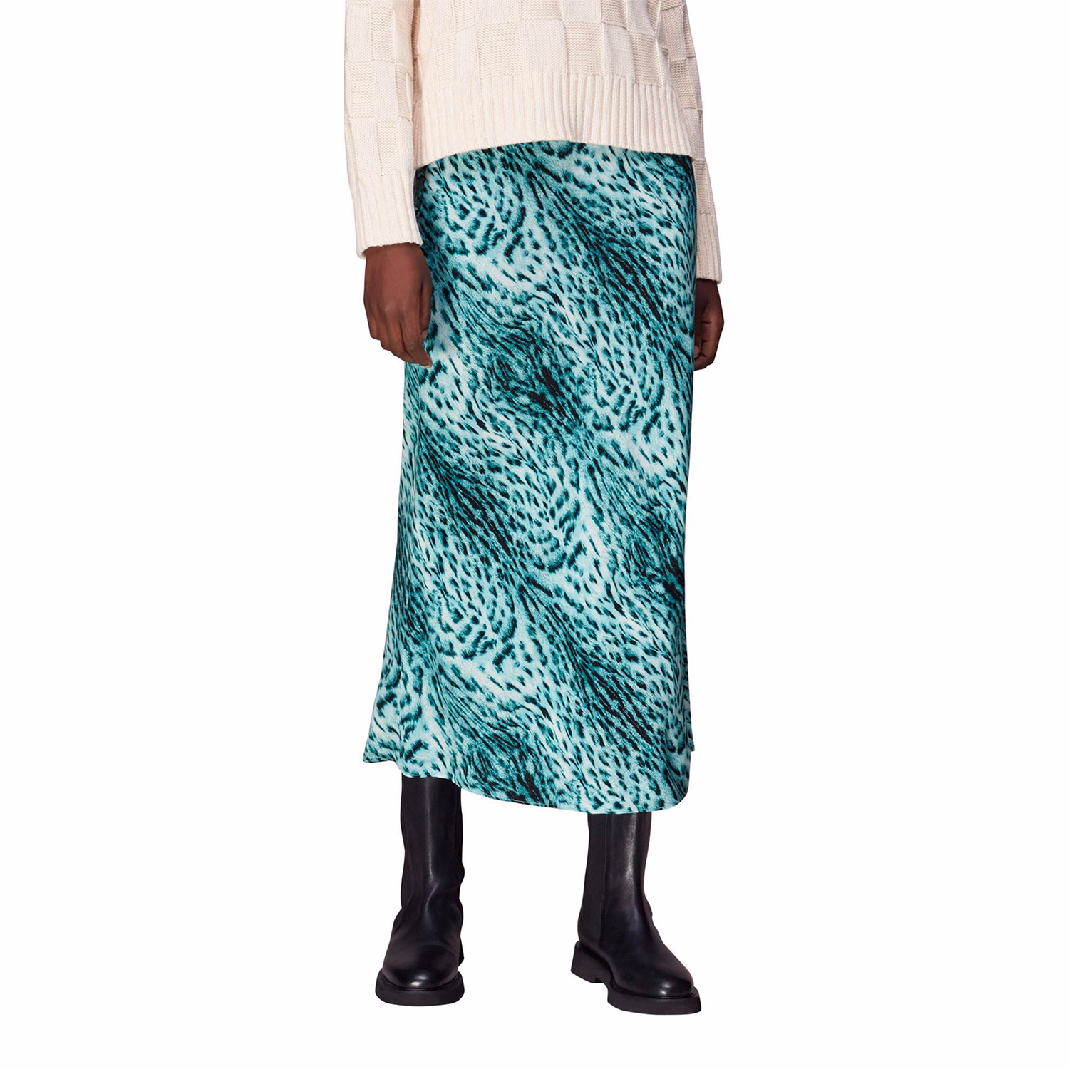 Leopard Print Bias Cut Skirt