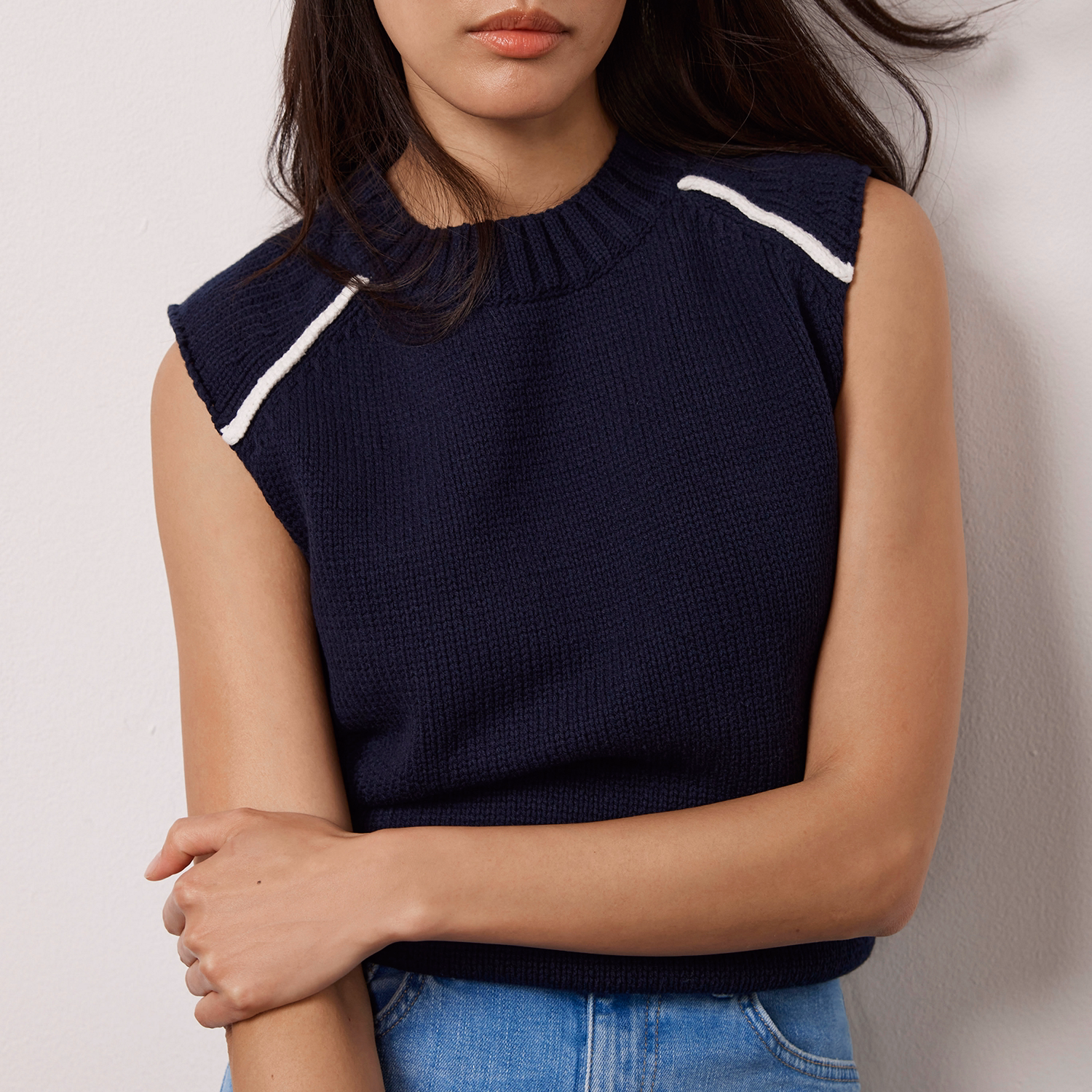 Striped Knitted Vest