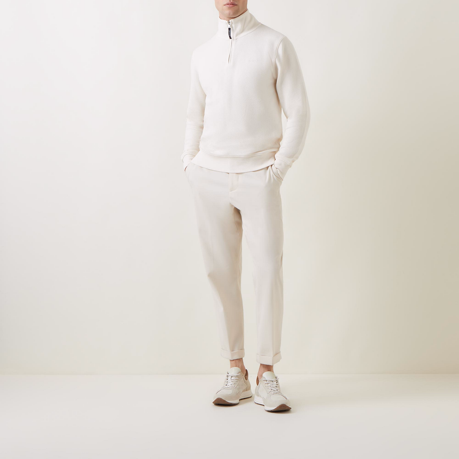 Waffle Half-Zip Sweater