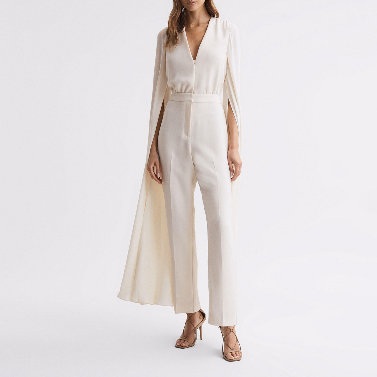 Olivia Cape Sleeve V-Neck Jumpsuit