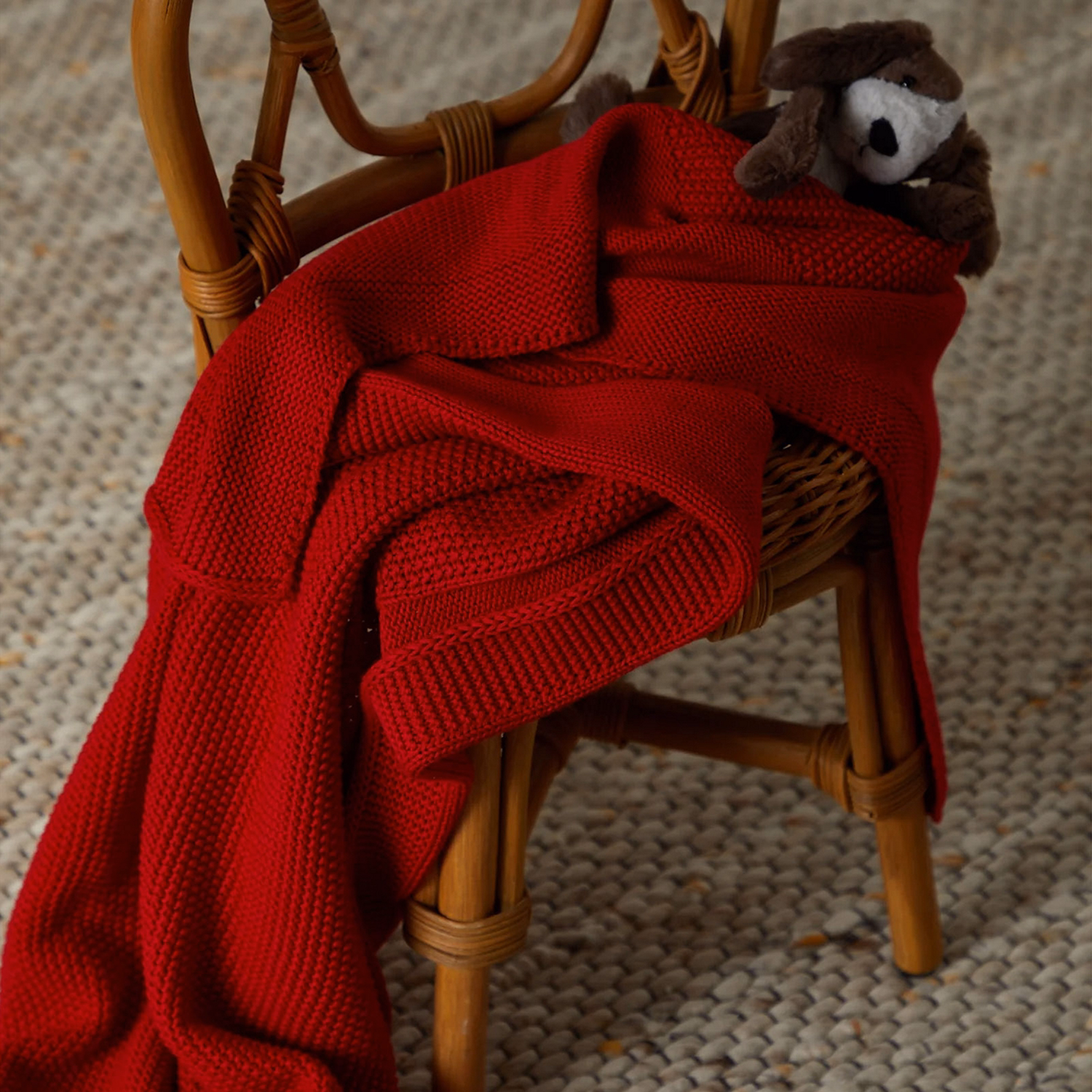 Cellular Cotton Baby Blanket Red