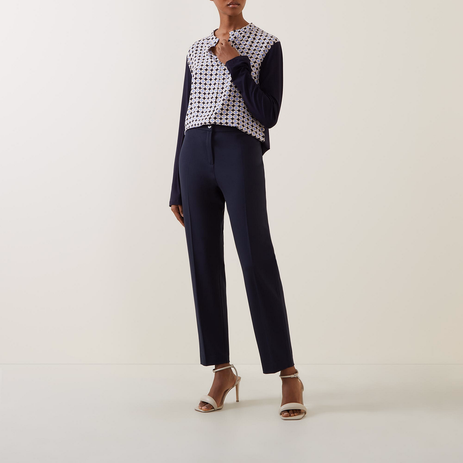 Mid-Rise Straight Leg Trousers