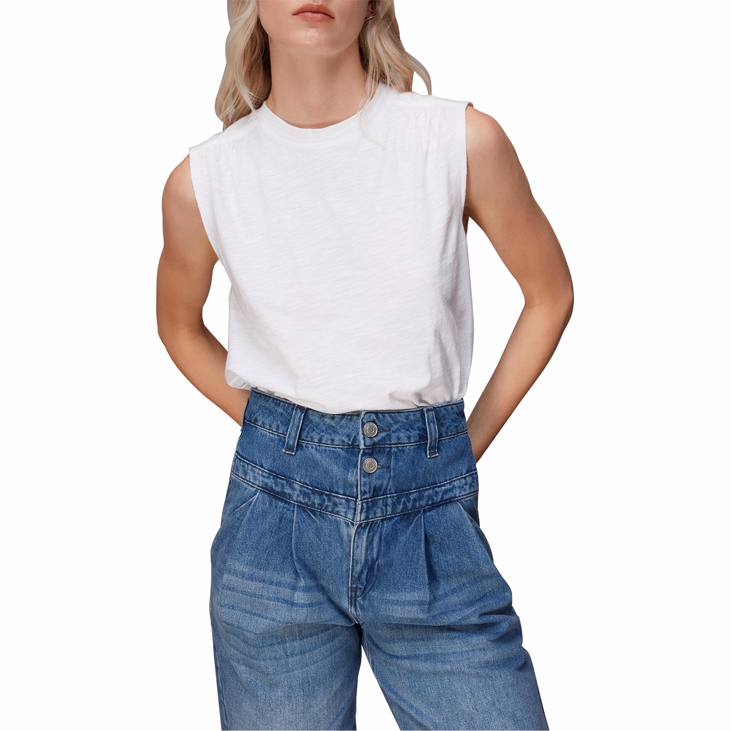 Gathered Shoulder Tank Top