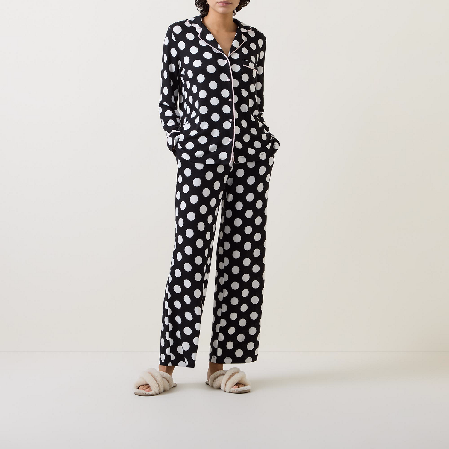 Polka-Dot Brushed Pyjama Set