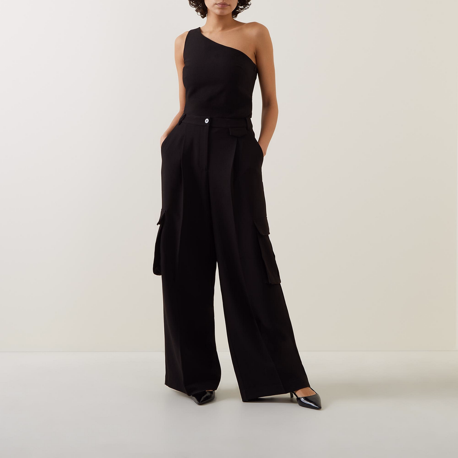 Chase Mid-Rise Wide Leg Trousers