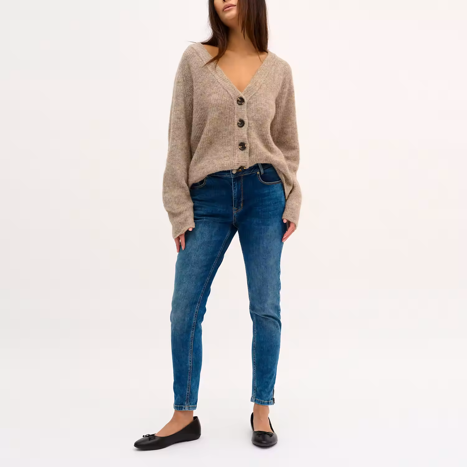 Button Rib Knit Cardigan