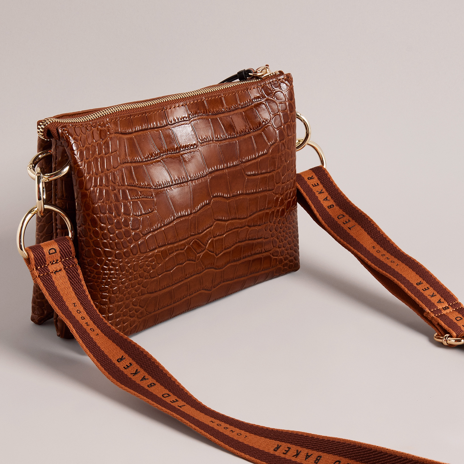 Mock Croc Crossbody Bag