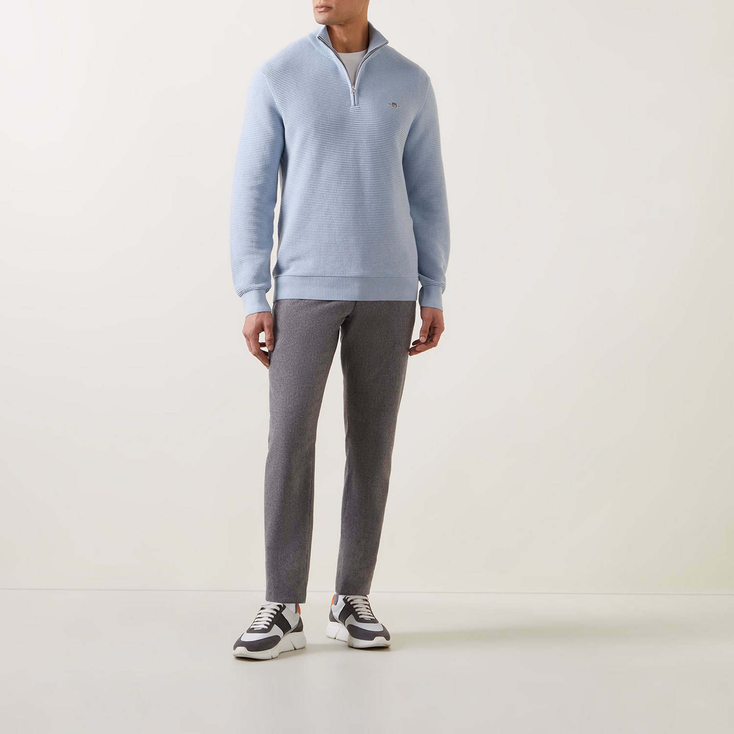 Textured Half-Zip Sweatshirt