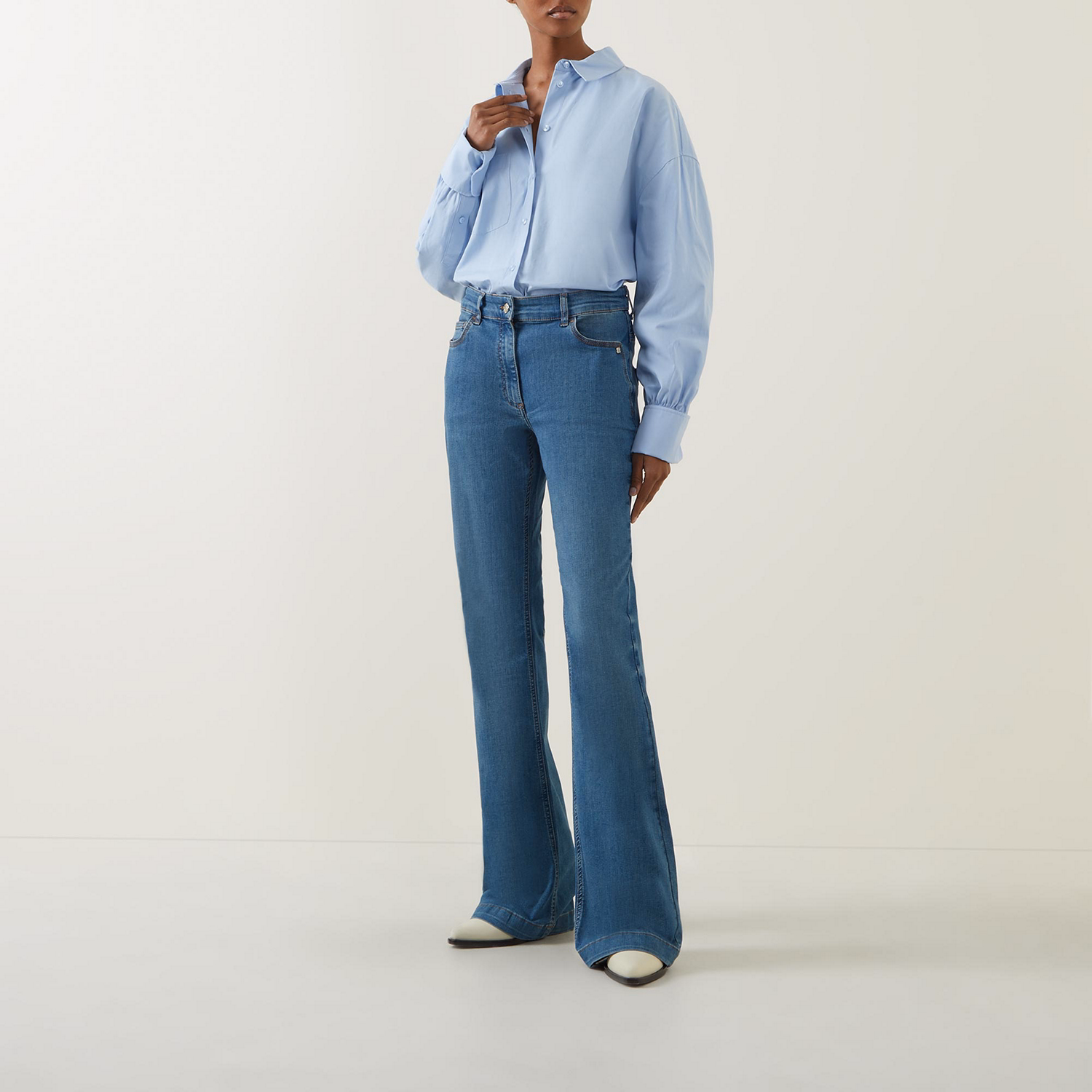 Mid-Rise Flared Jeans