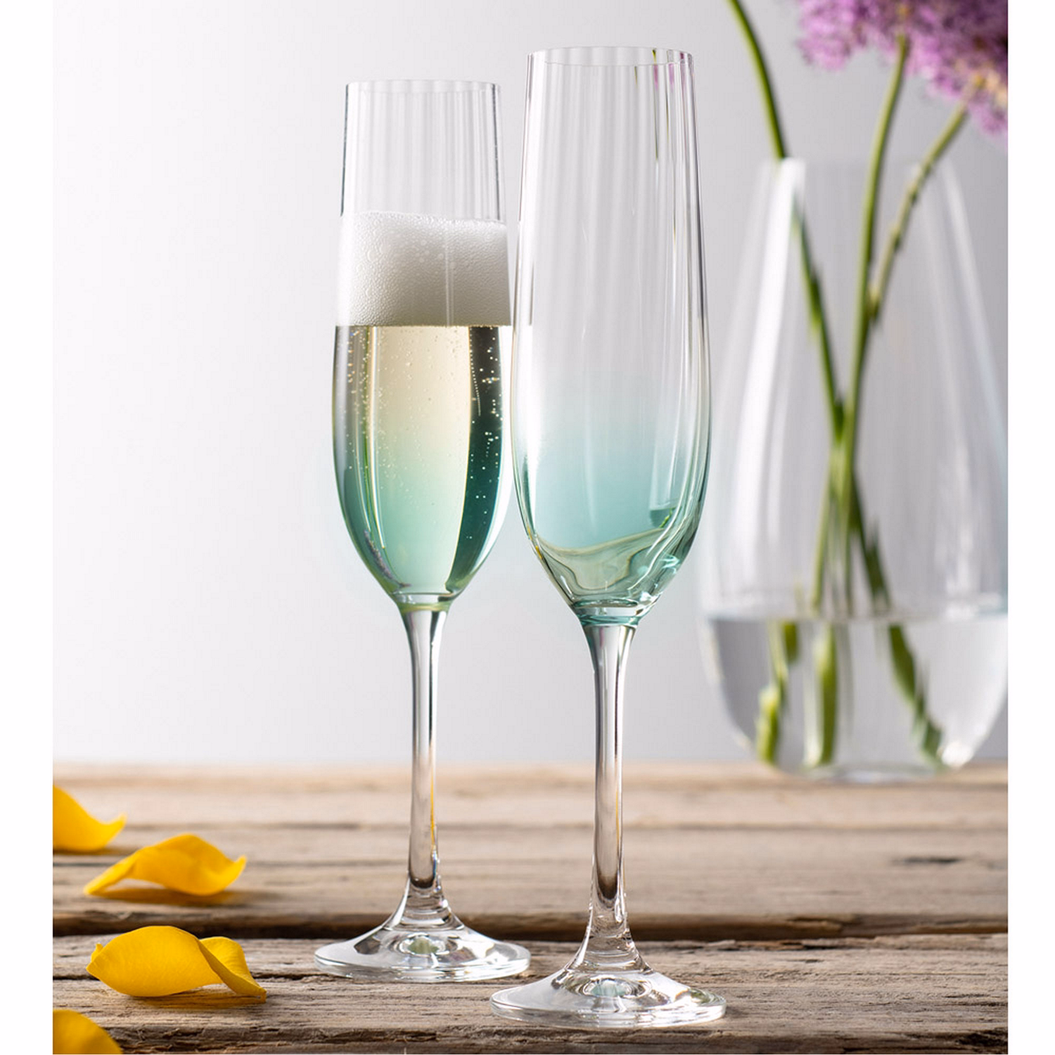 Erne Flute Set of Two in Aqua