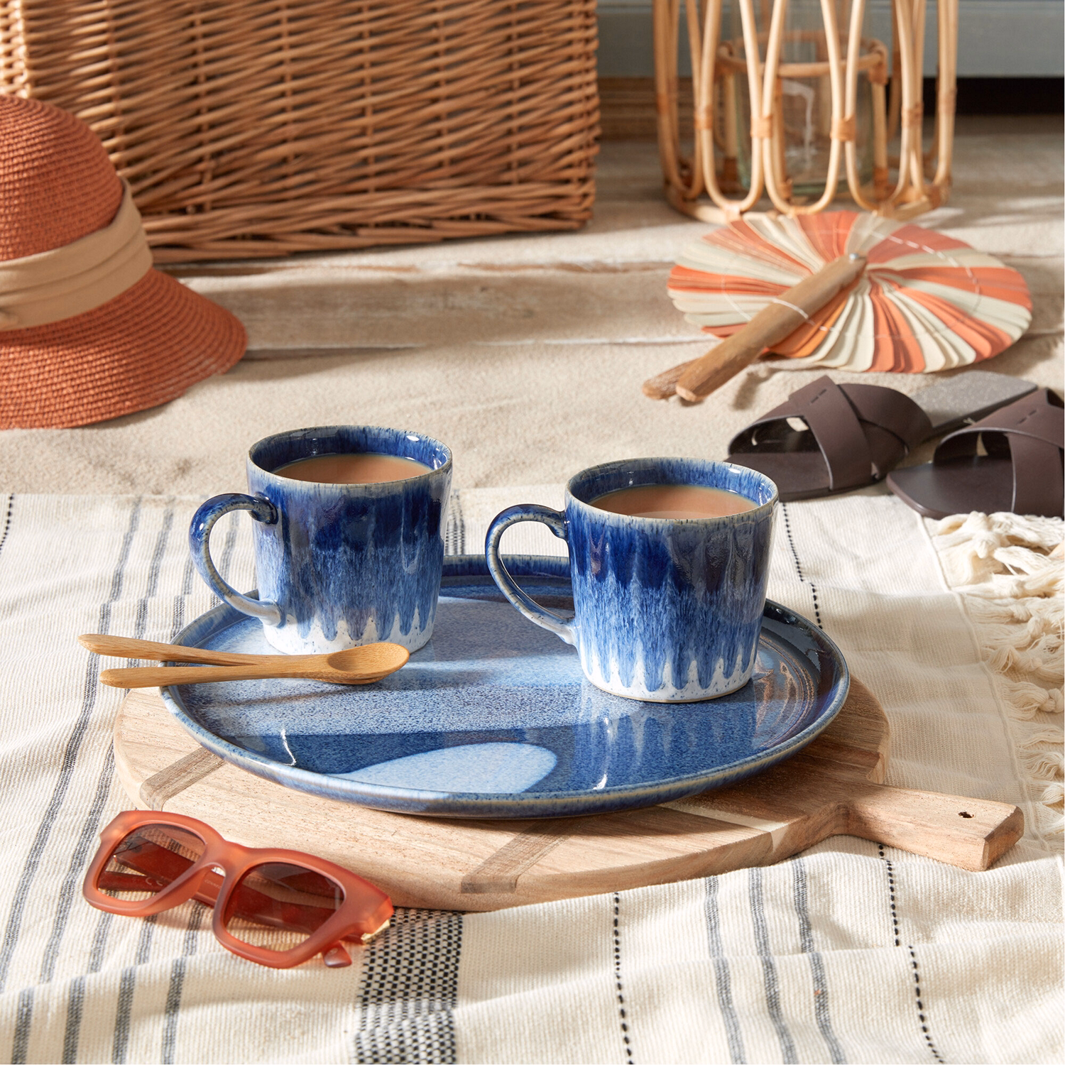 Studio Blue Accent Set Of Two Mugs