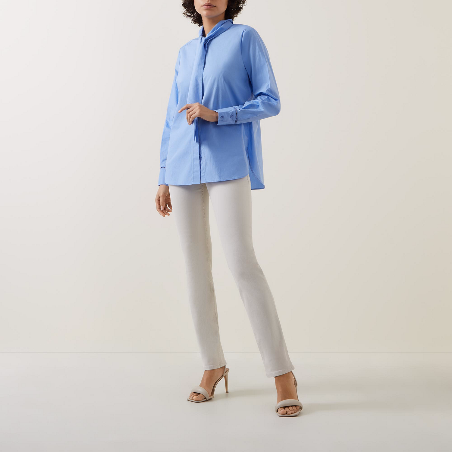 Pussy Bow Solid Blouse