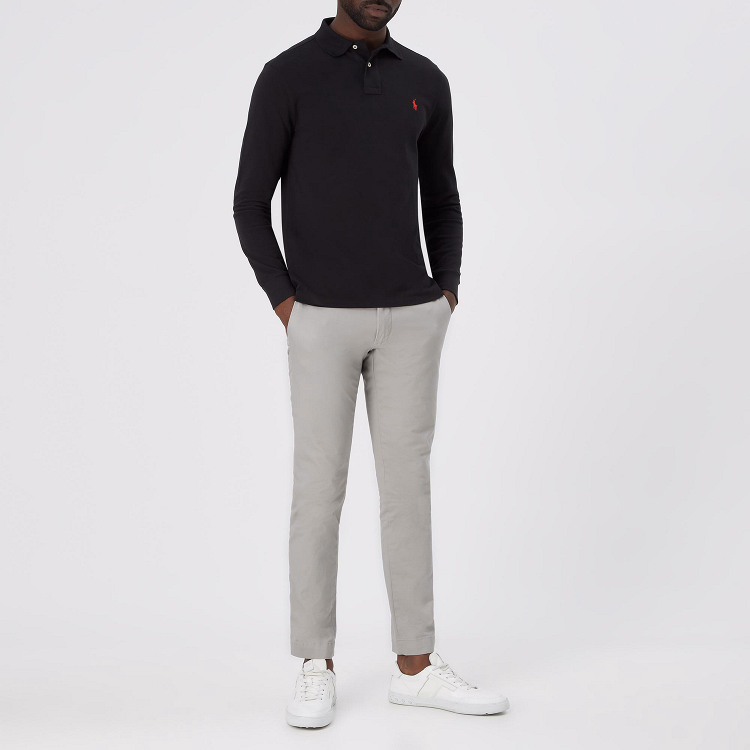 Custom Fit Long Sleeve Polo Shirt