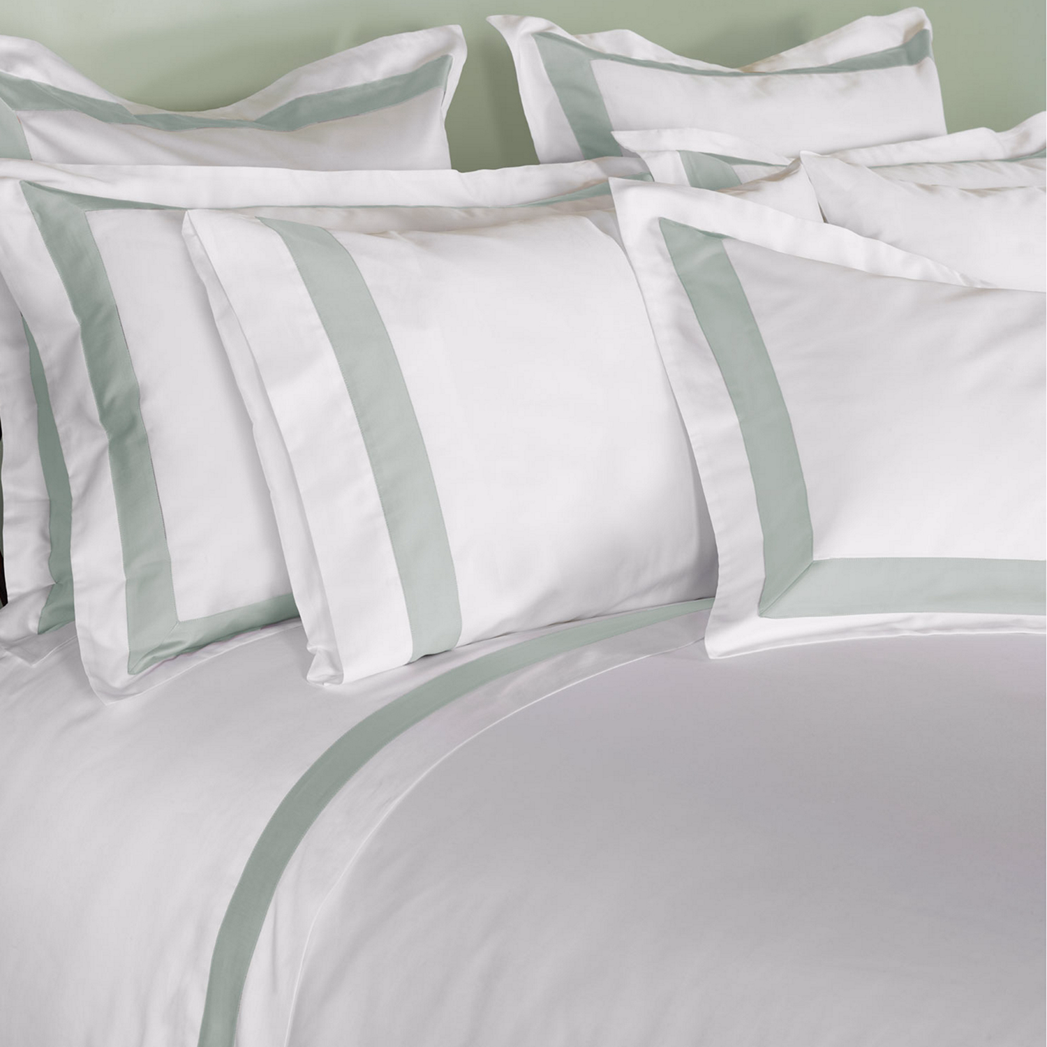 Paris Oxford Pillowcase White-Green