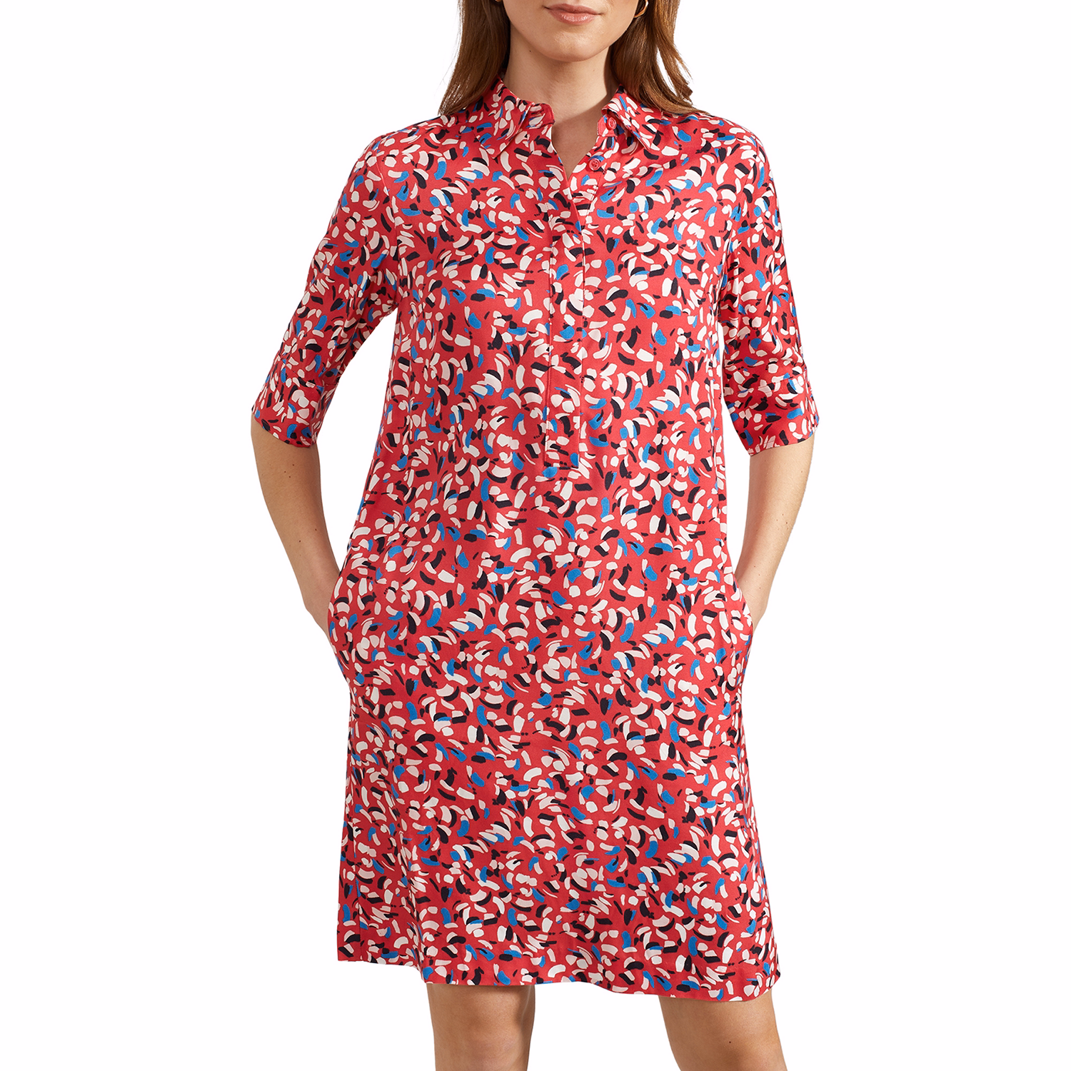 Marciella Abstract Print Shirt Dress