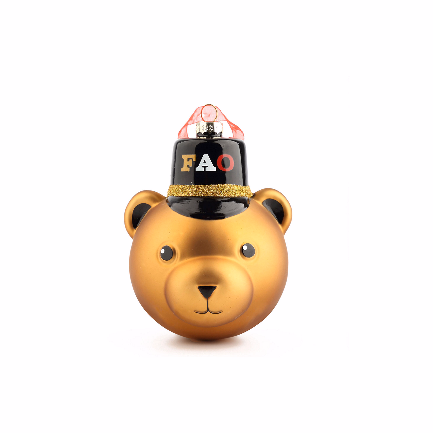 Solider Bear Glass Ornament