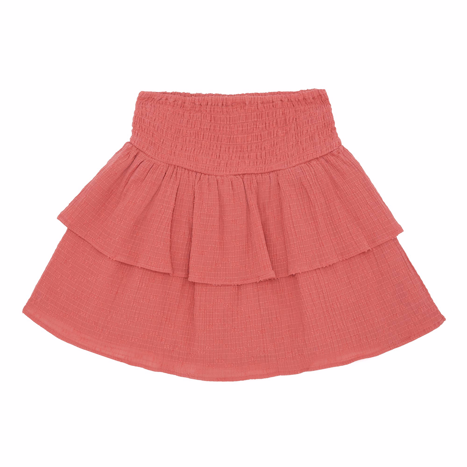 Waffle Tiered Flared Skirt