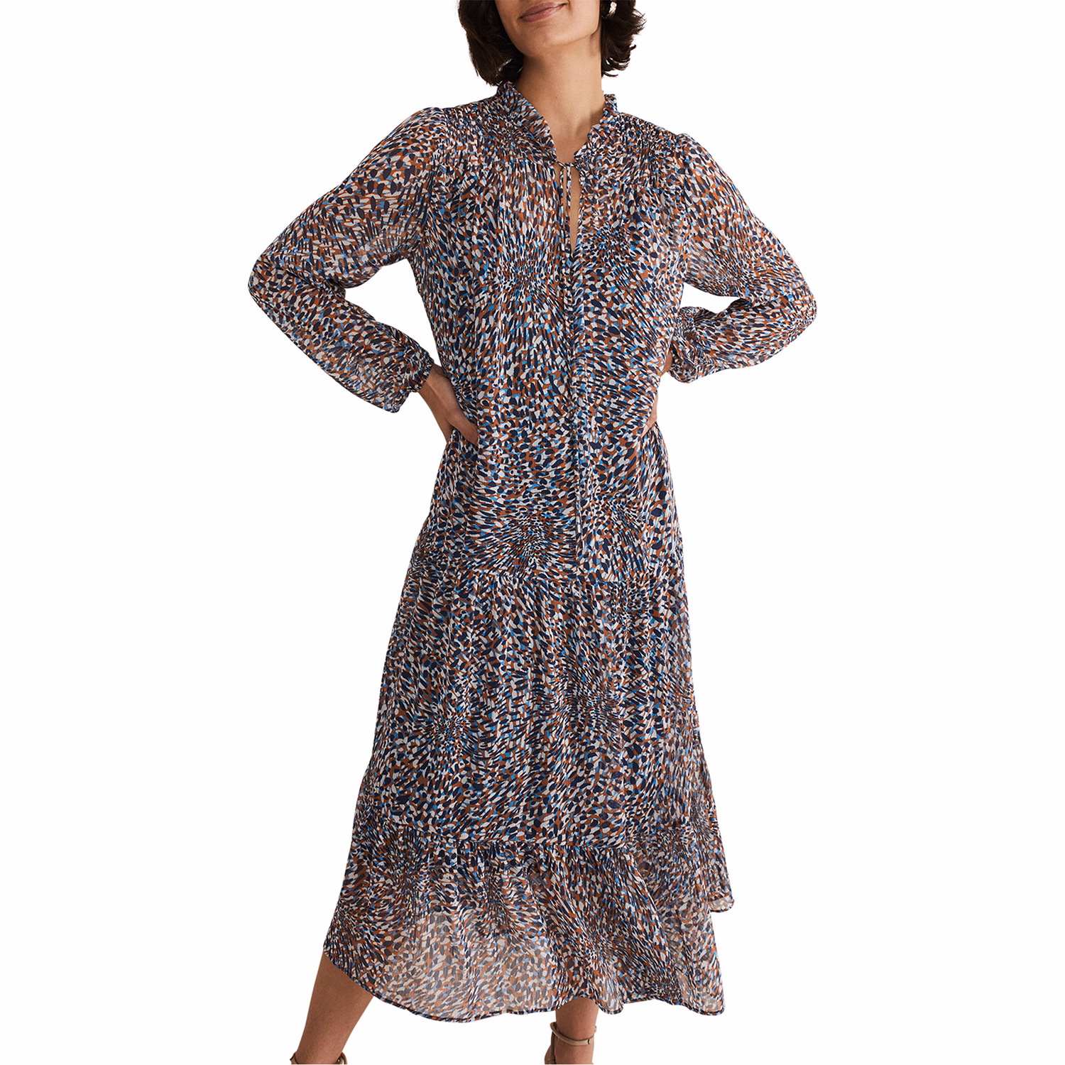 Penele Printed Chiffon Midi Dress