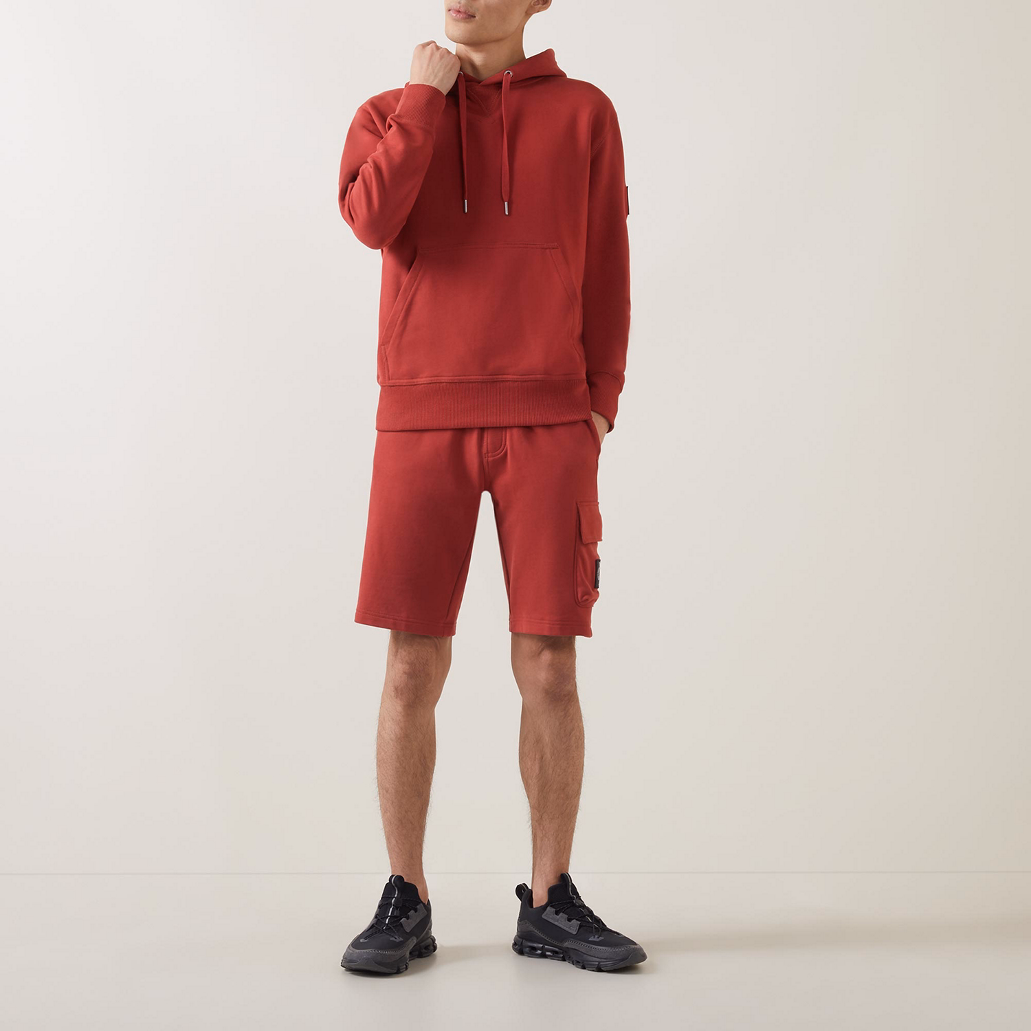 Logo Badge Drawstring Hoodie