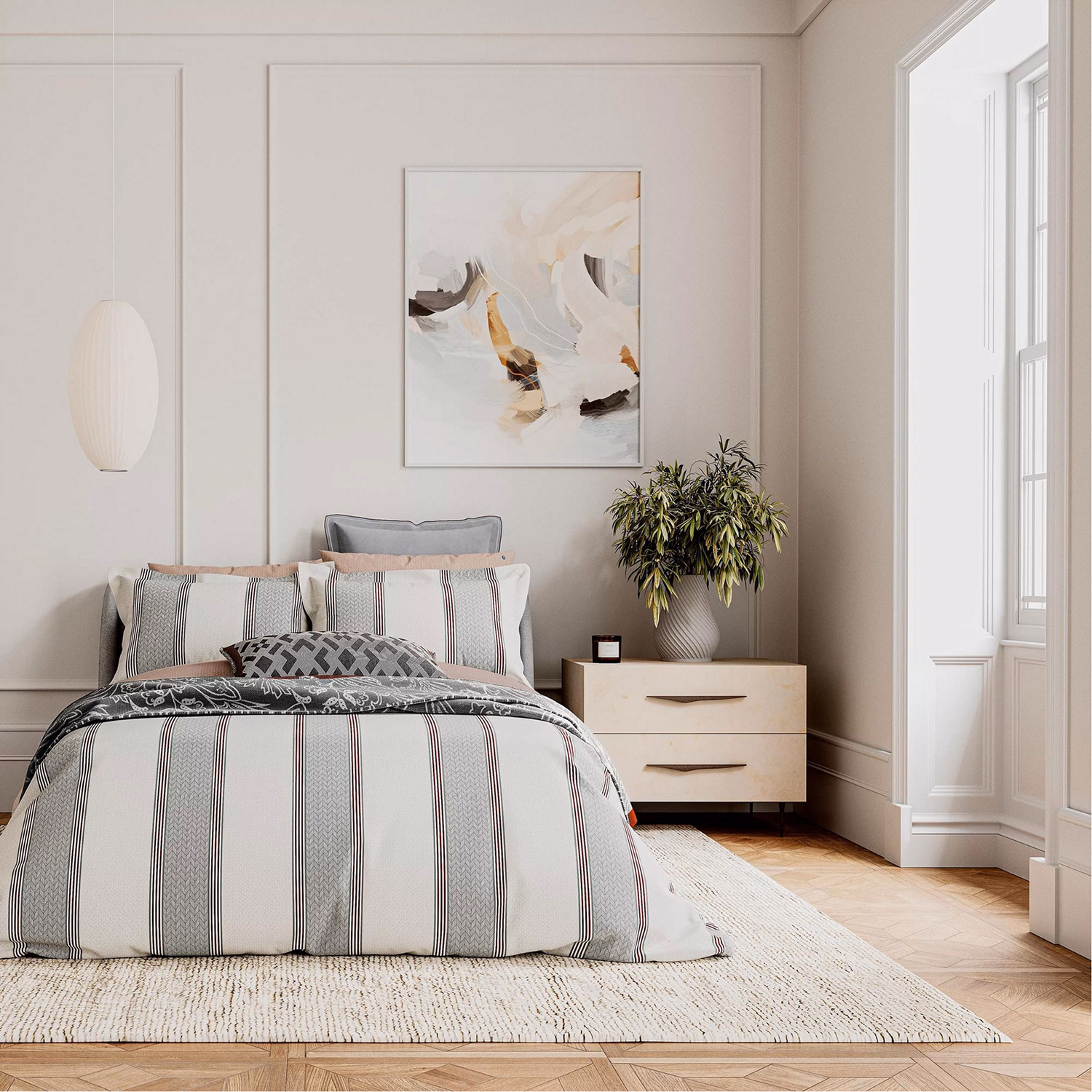 Siya Square Pillowcase Grey