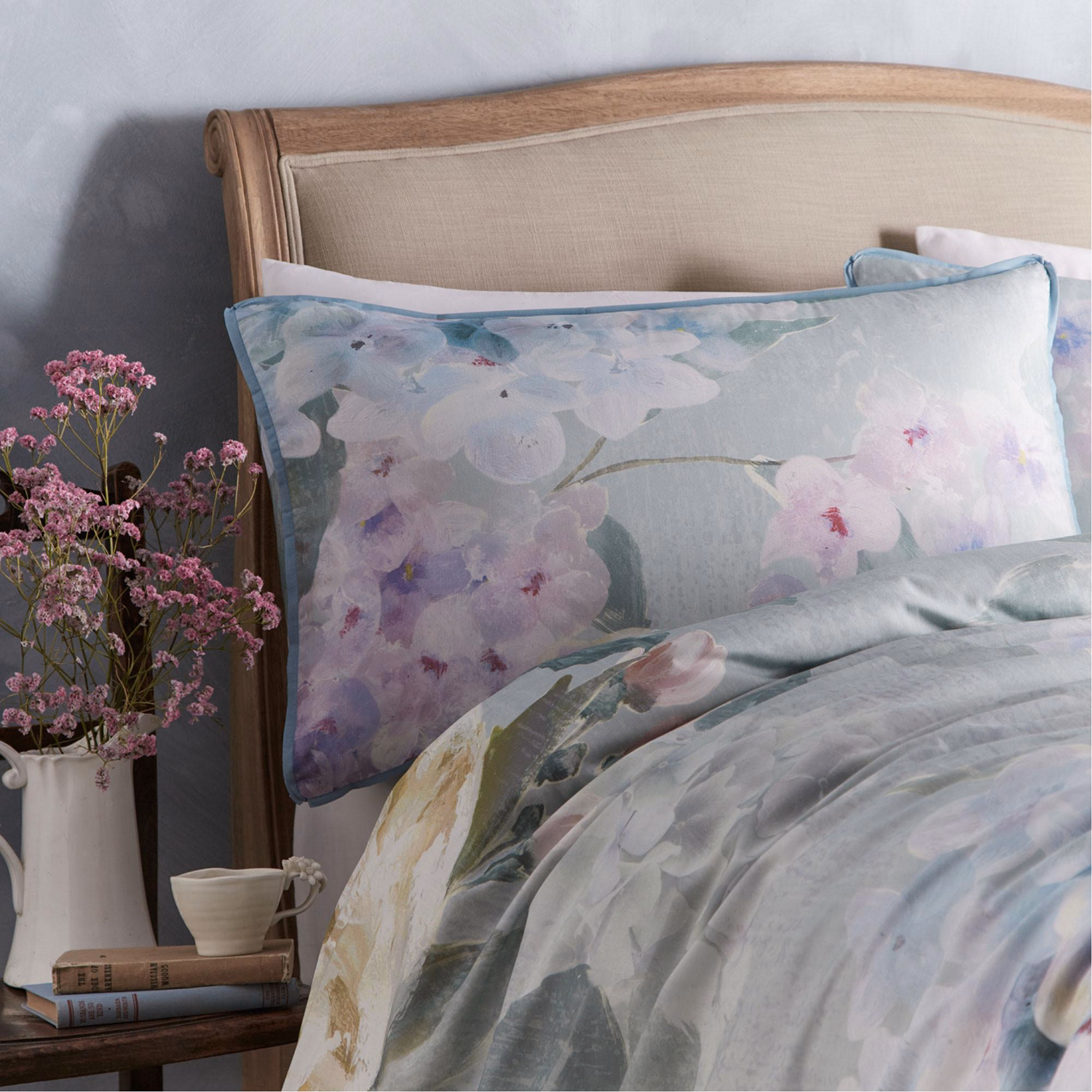 Hydrangea Duvet Set Seafoam