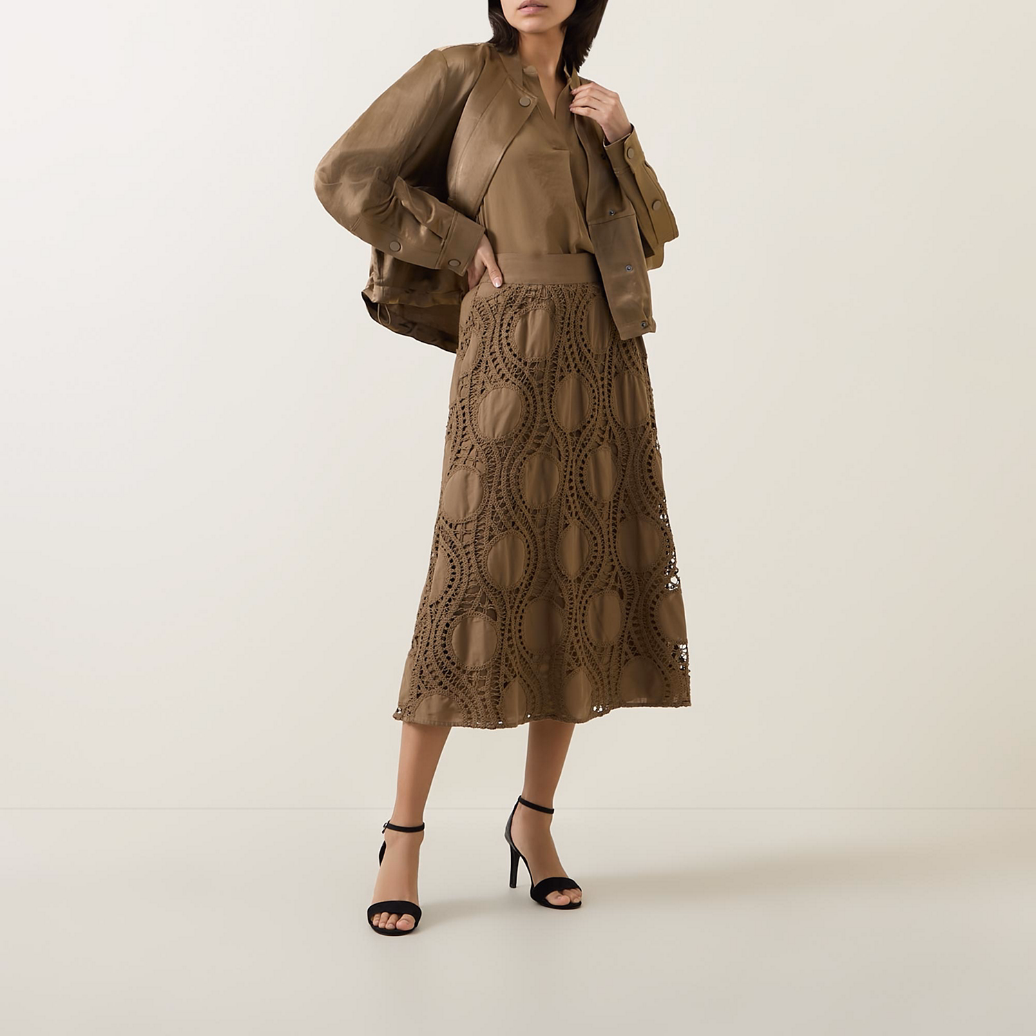 Embroidered Flared Skirt