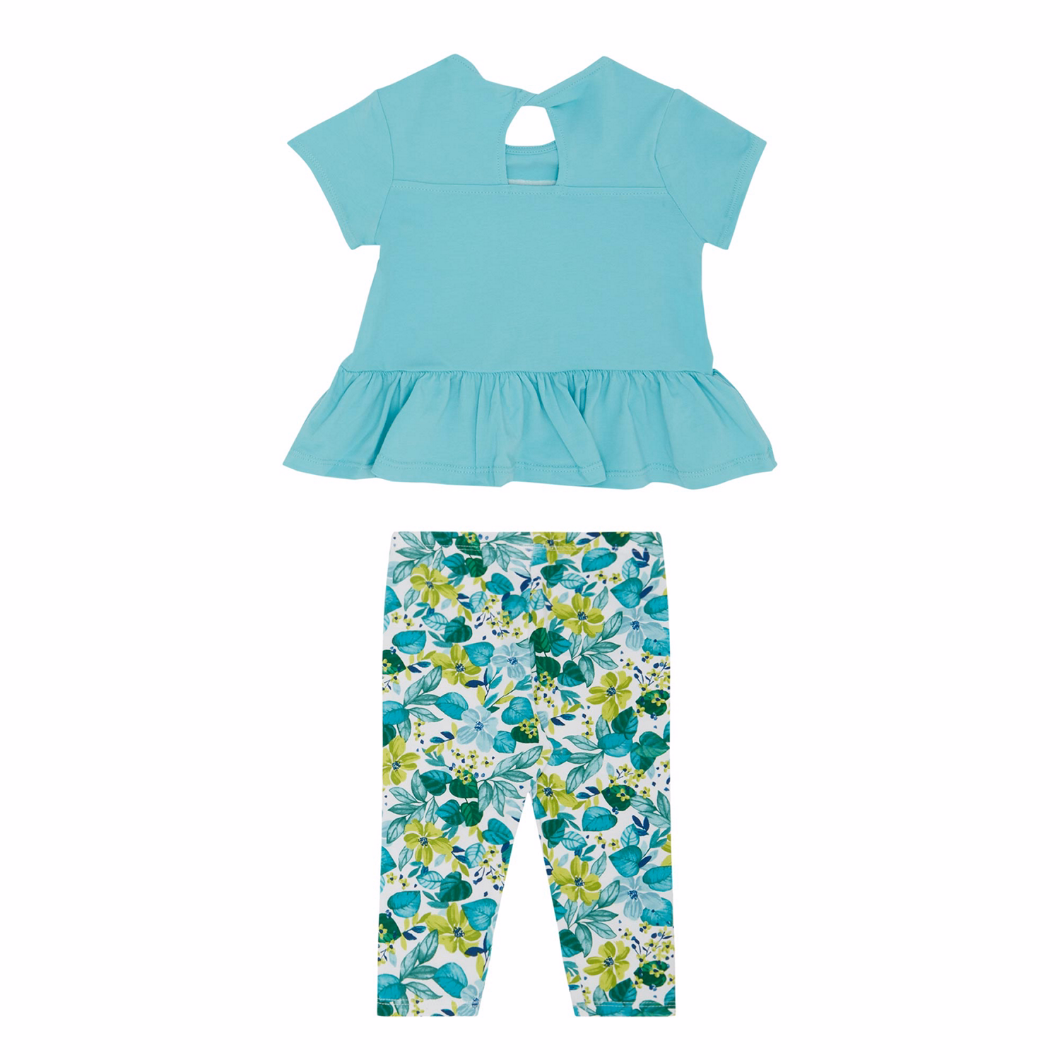 Two-Piece Graphic T-Shirt & Floral Leggings Set