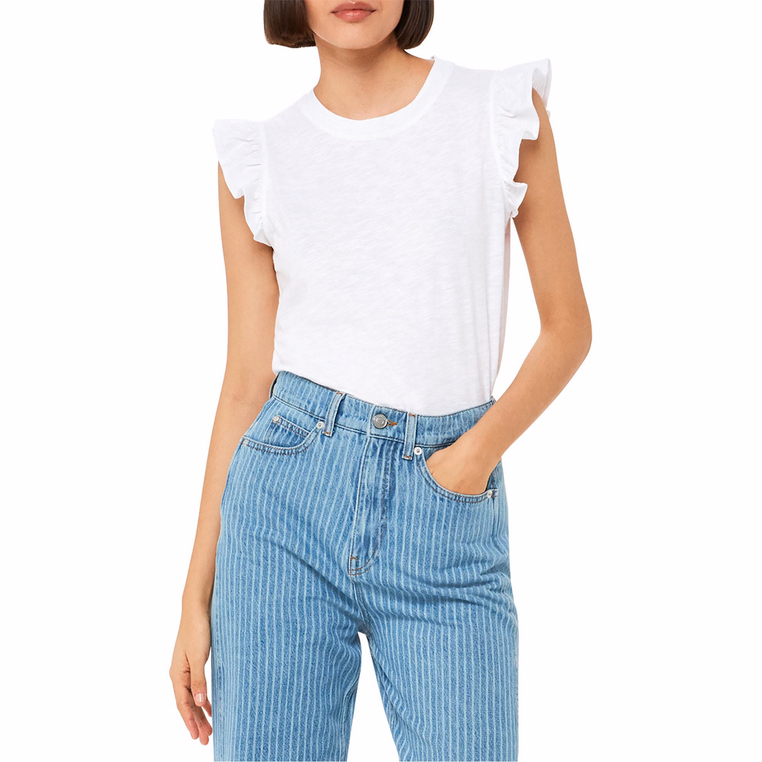 Frill Cap Sleeve T-Shirt