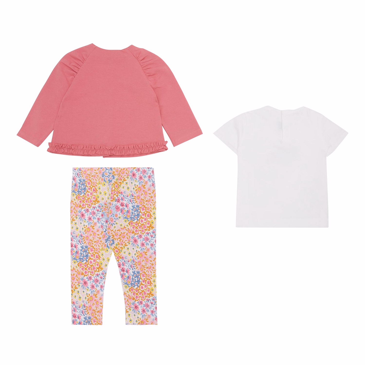 Three-Piece Cardigan, T-Shirt & Leggings Set