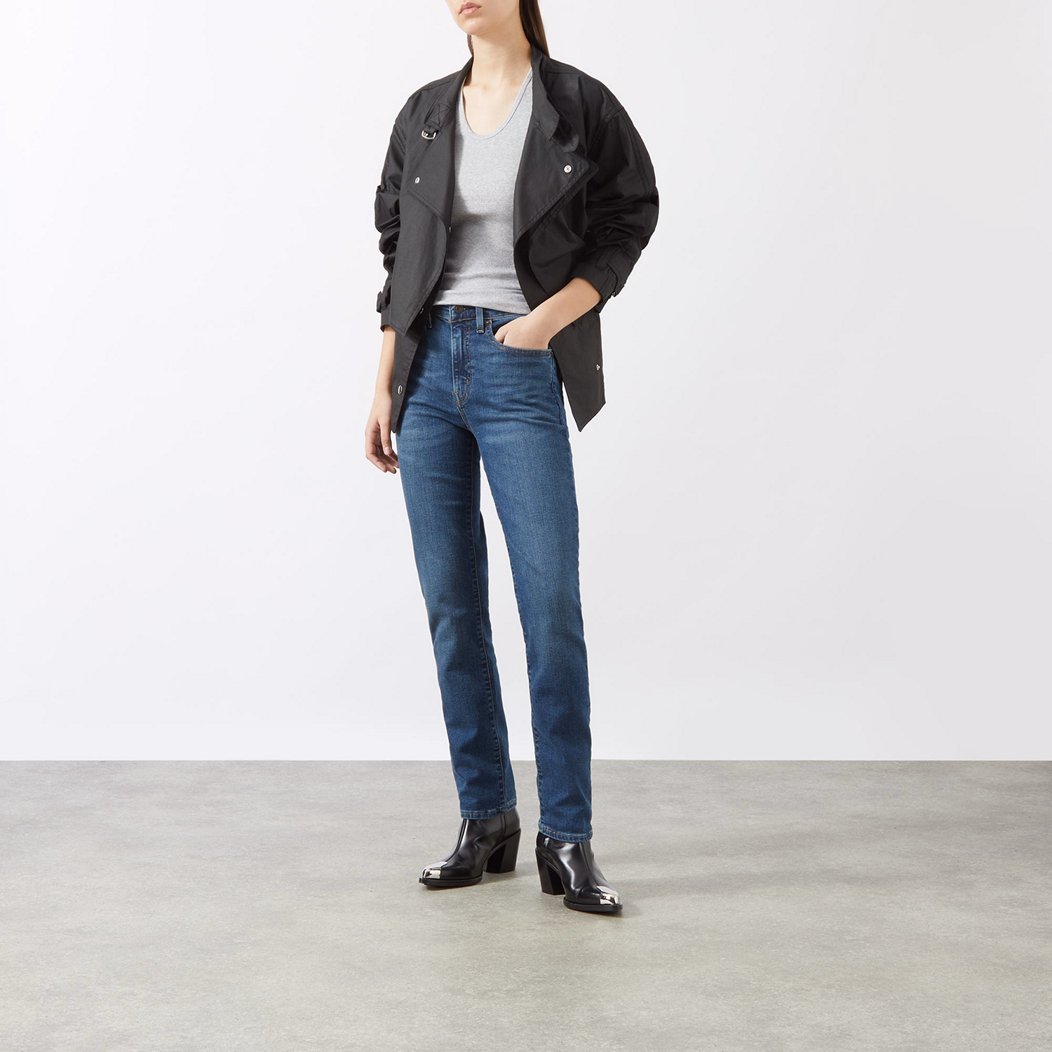724 High-Rise Straight Leg Skinny Fit Jeans