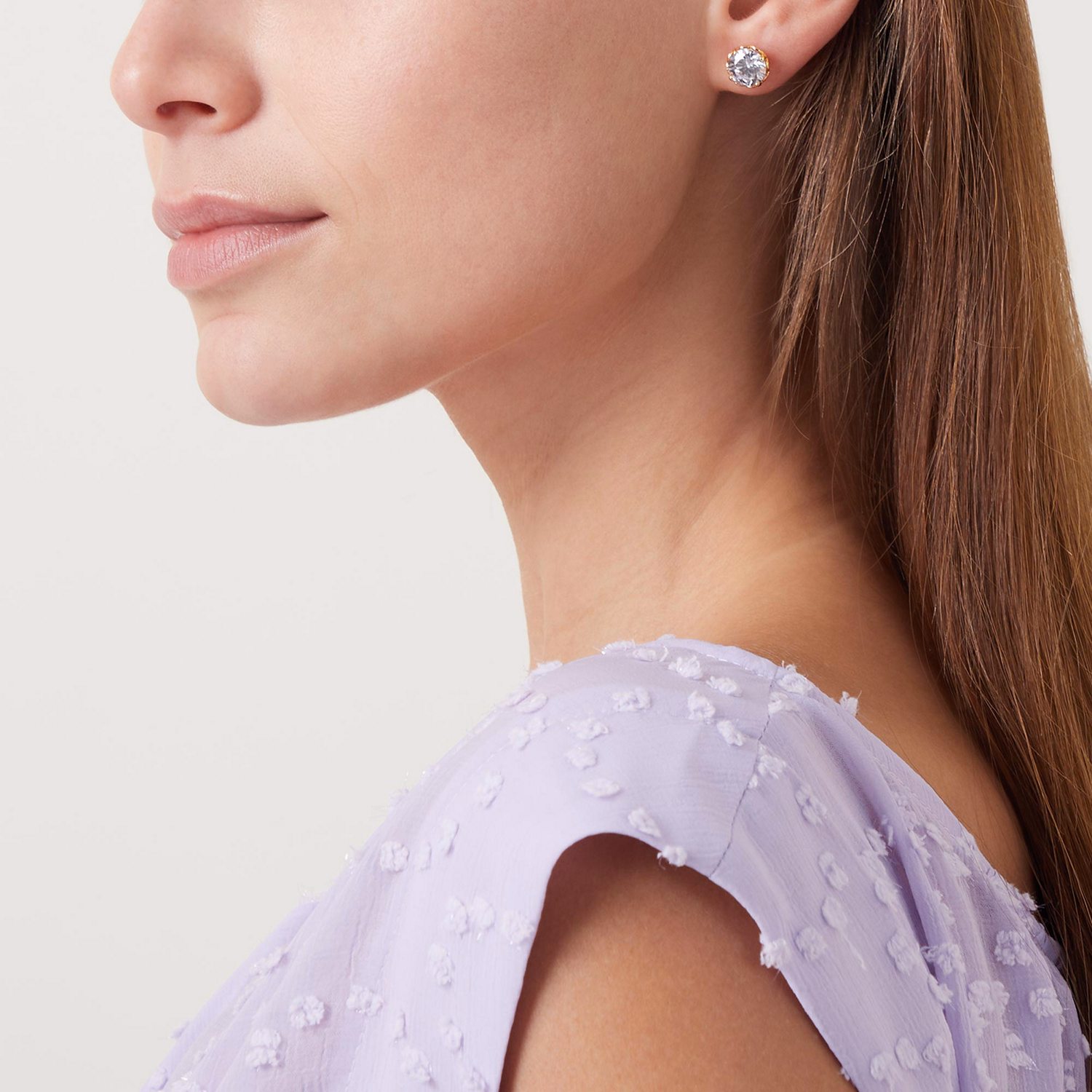 Round Crystal Stud Earrings