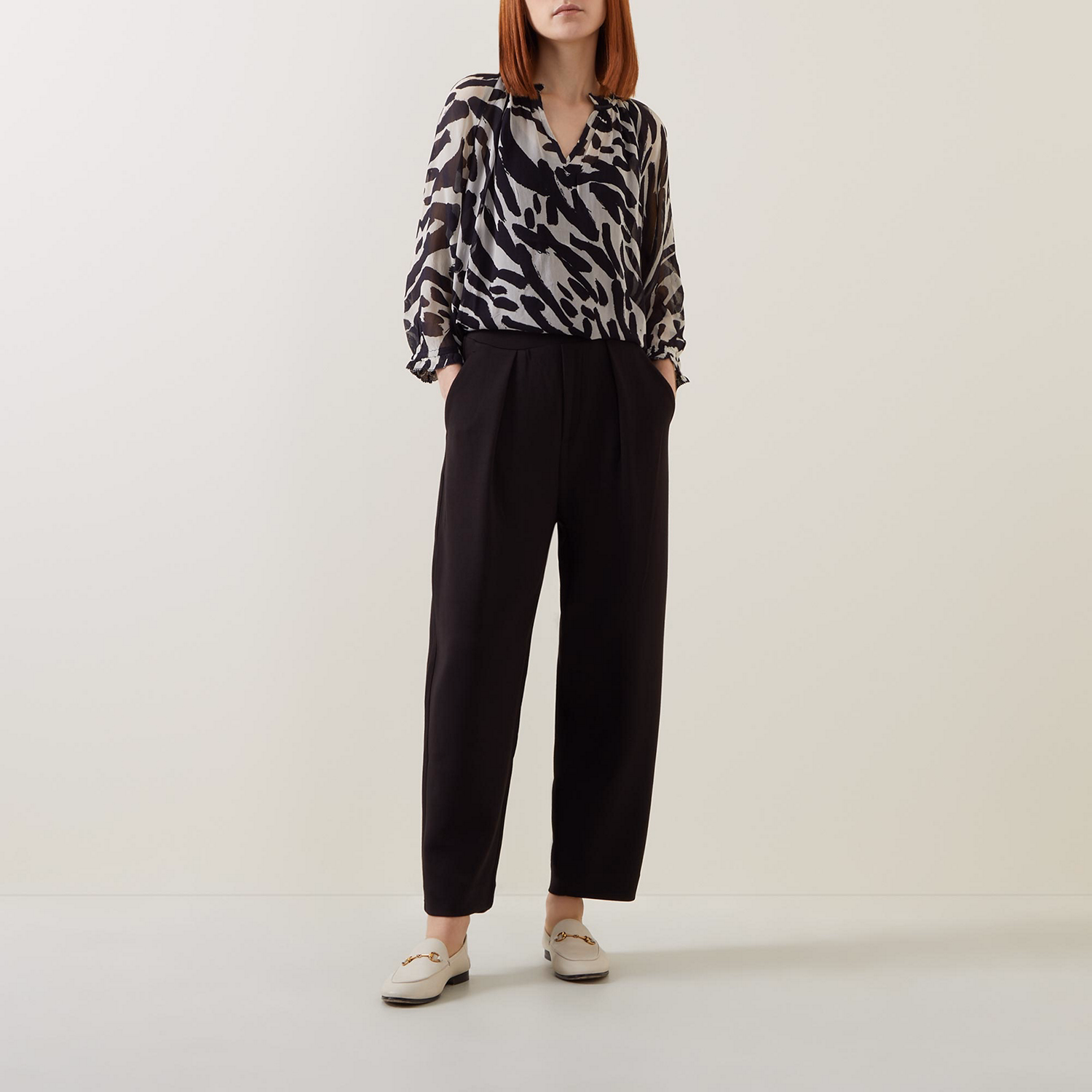 Pannie High-Rise Barrel Leg Trousers