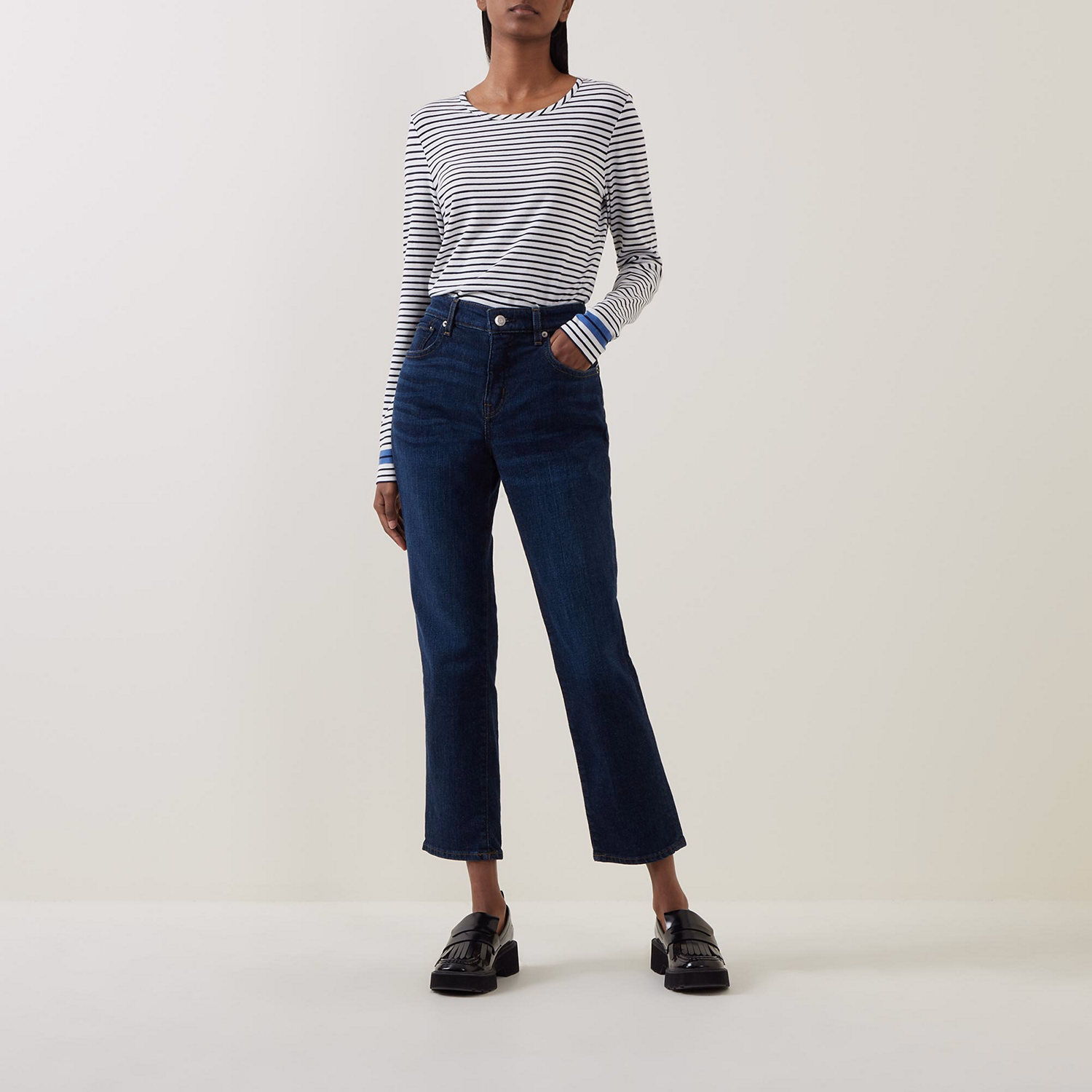 Mid-Rise Straight Leg Jeans
