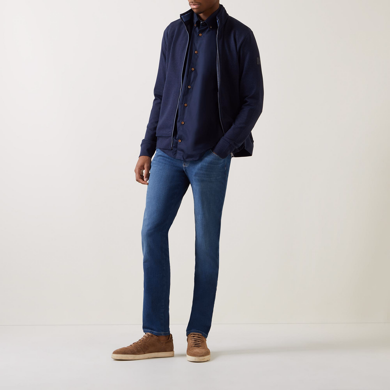 Pin Dot Zip-Through Sweatshirt