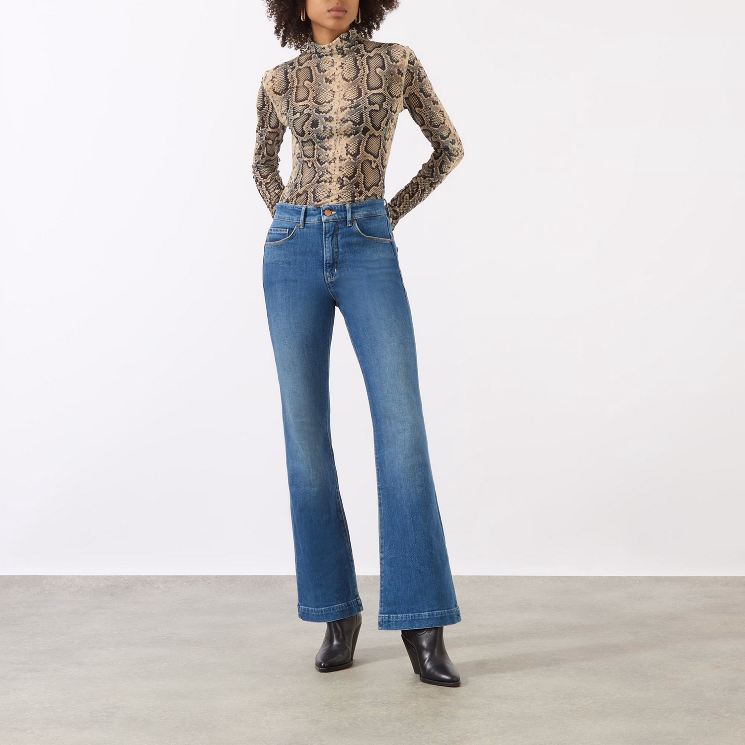 Faith Mid-Rise Flared Jeans