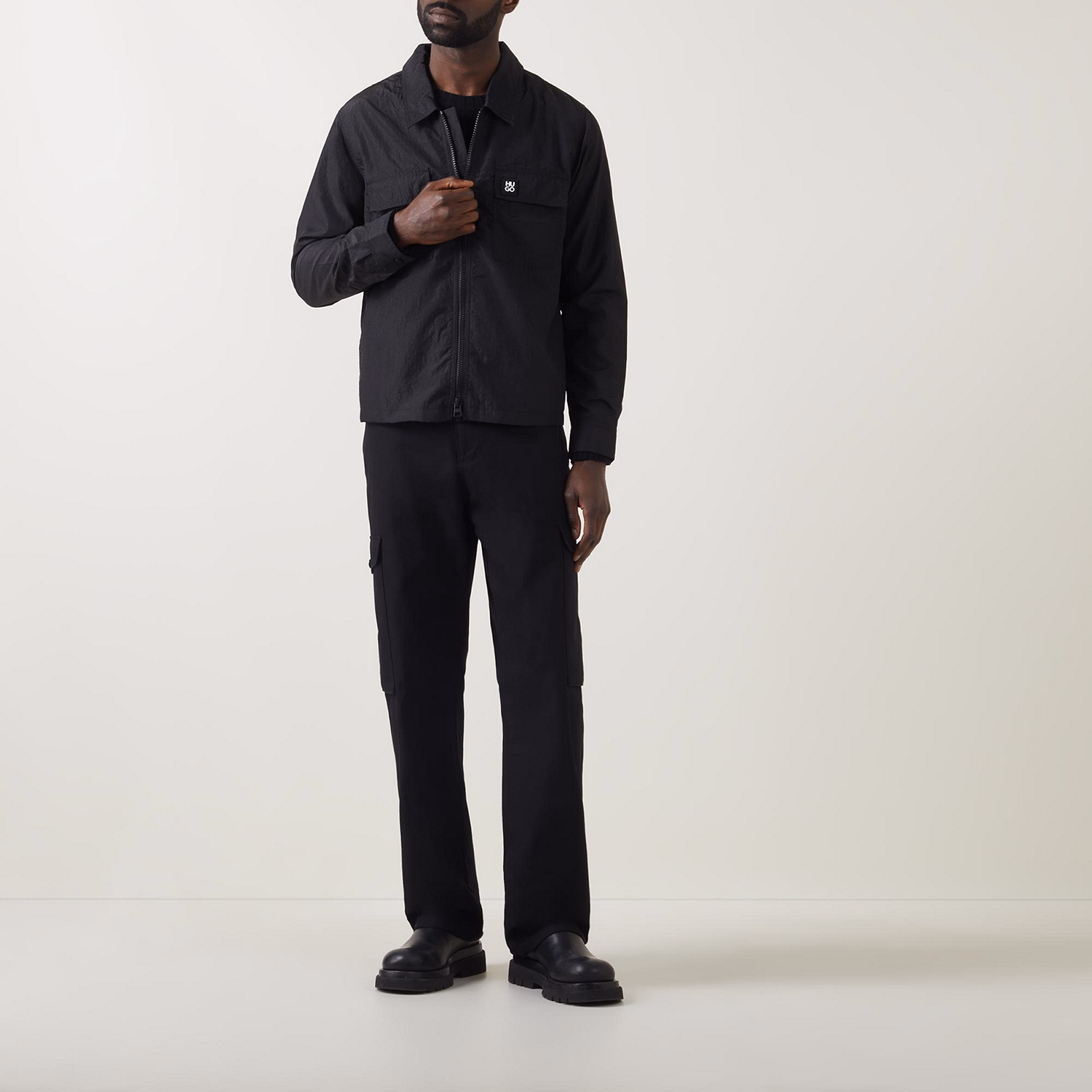 Emalo Crinkle-Effect Logo Overshirt