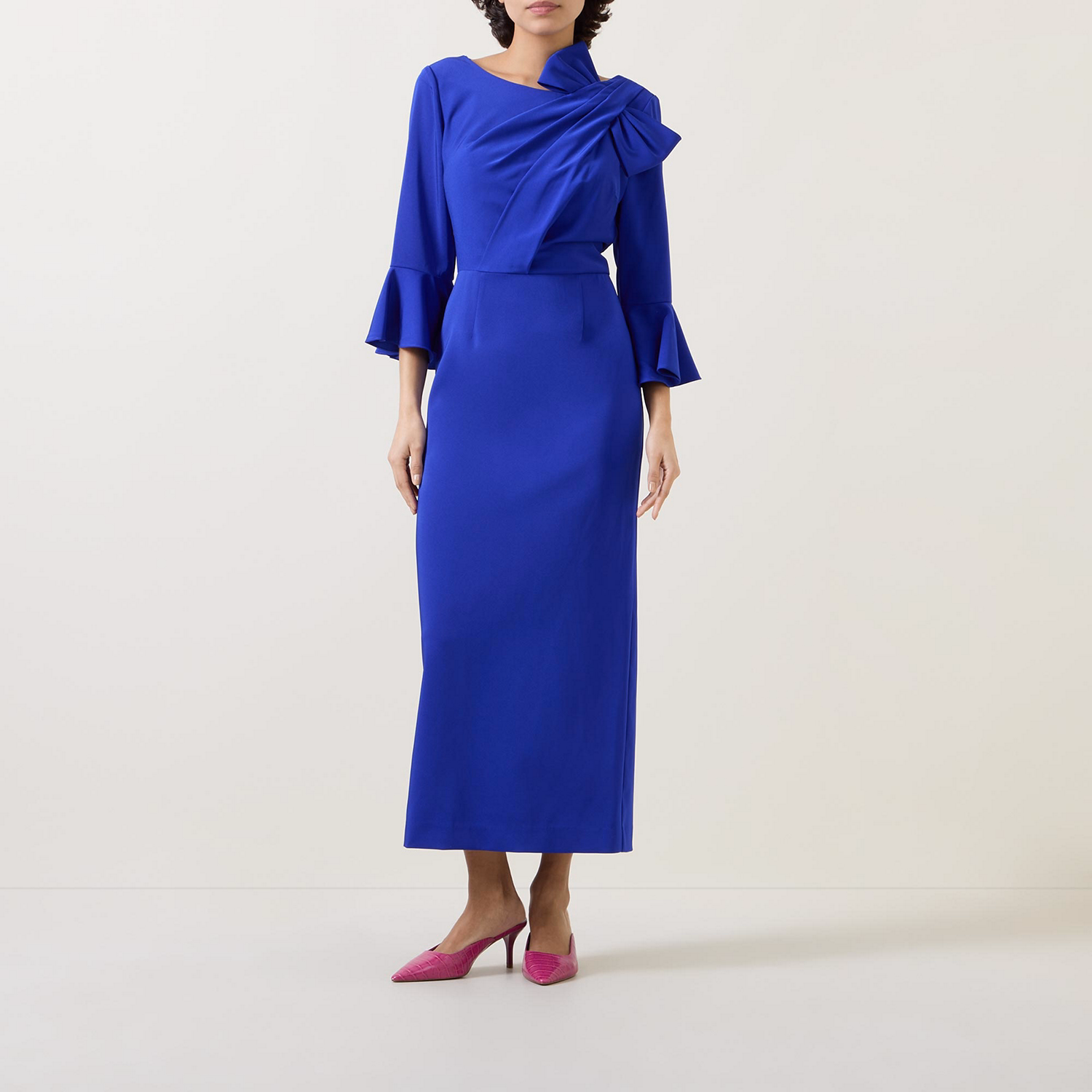 Asymmetric Bow Fitted Dress