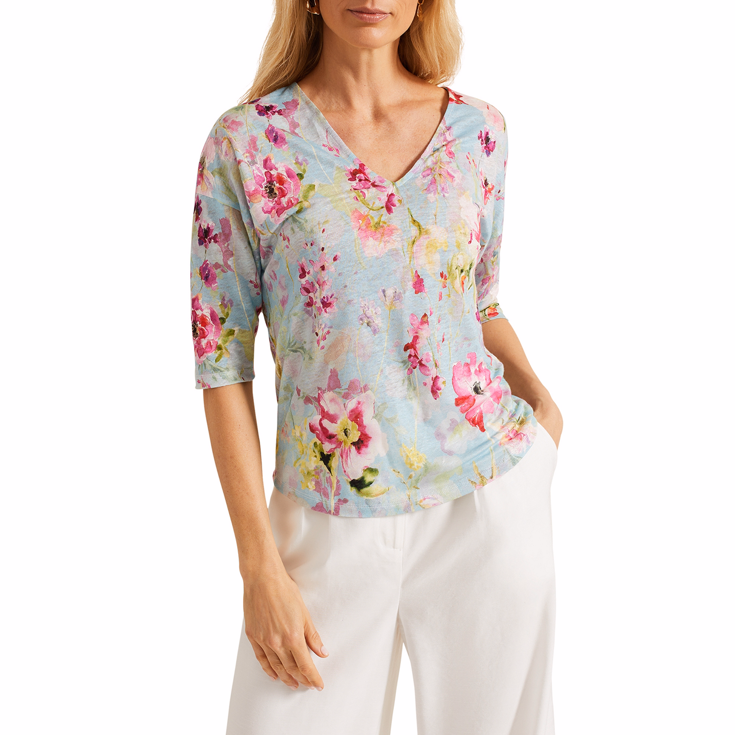 Flossie Floral Linen Top