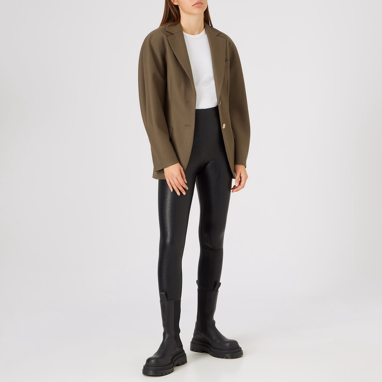 Faux Leather Croc Effect Leggings