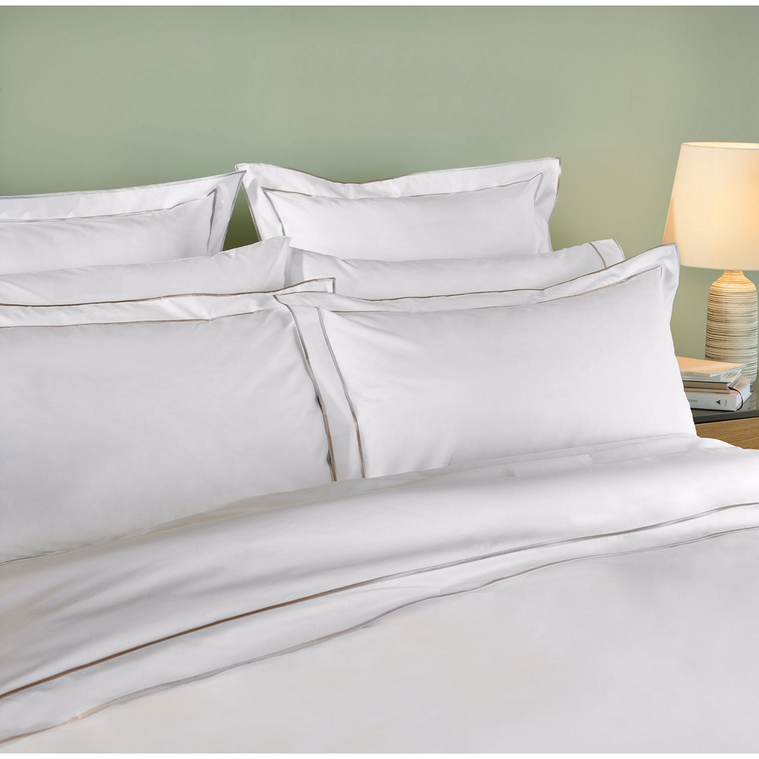 Rome Oxford Pillowcase White-Silver