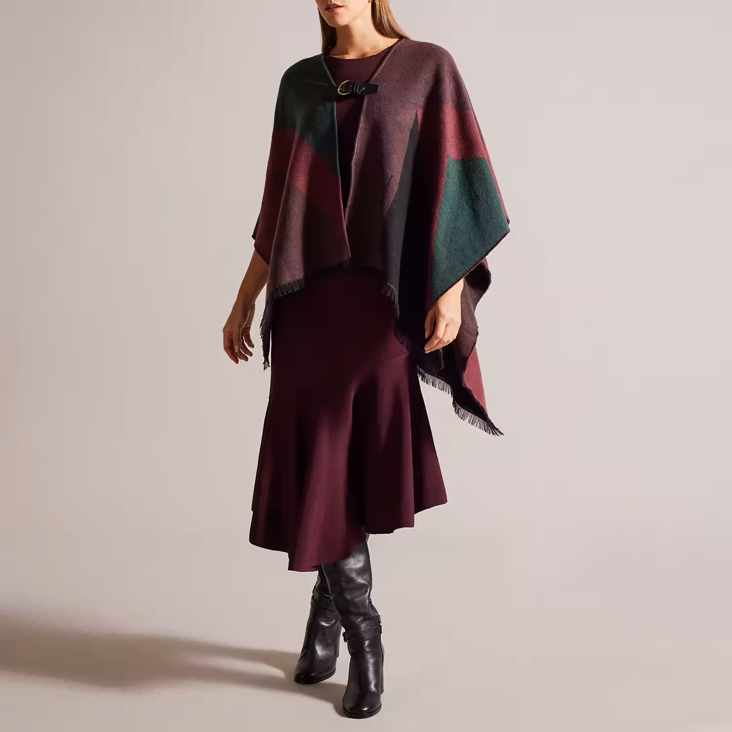 Suffia Buckle-Detail Poncho