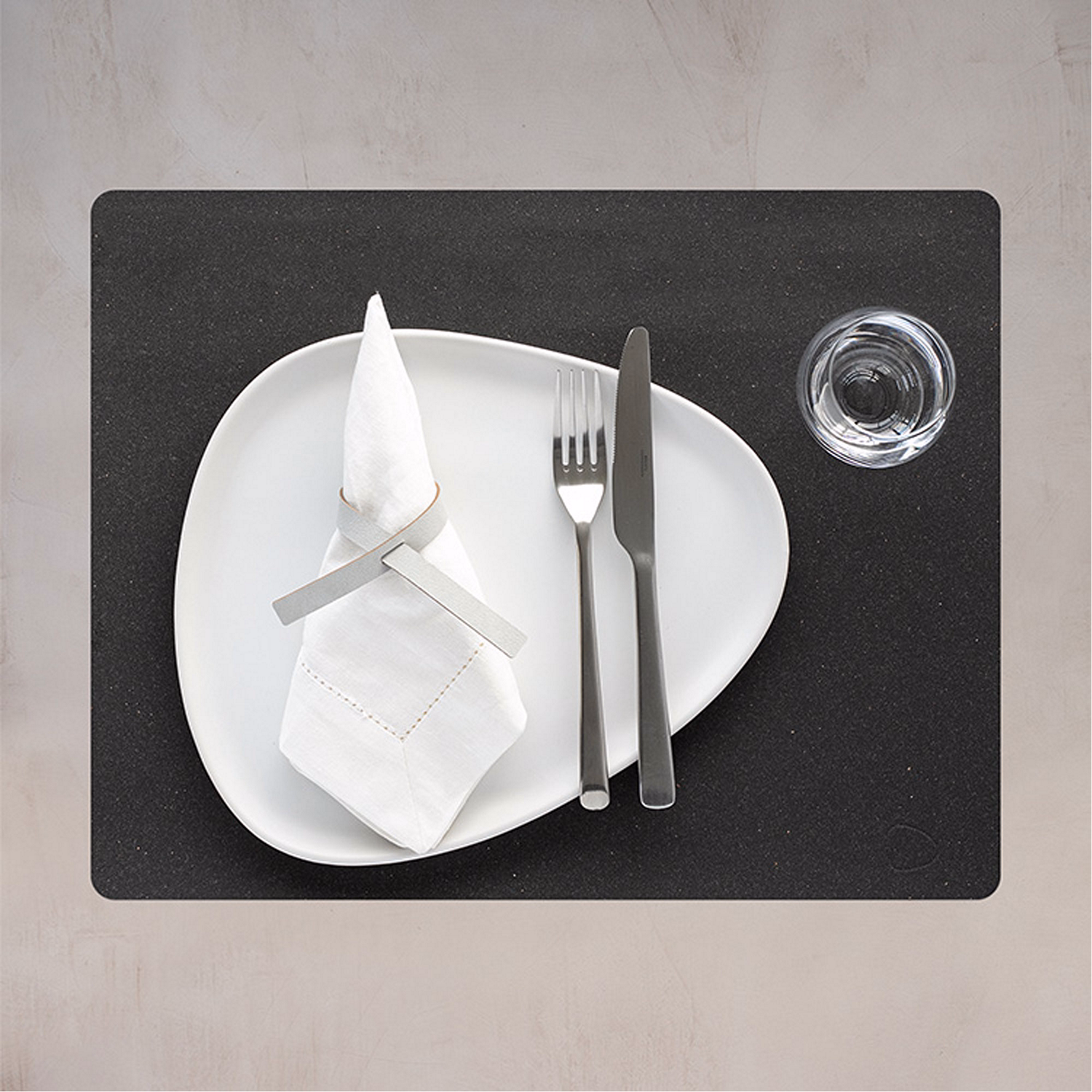 Table Mat Square L Core Flecked Anthracite