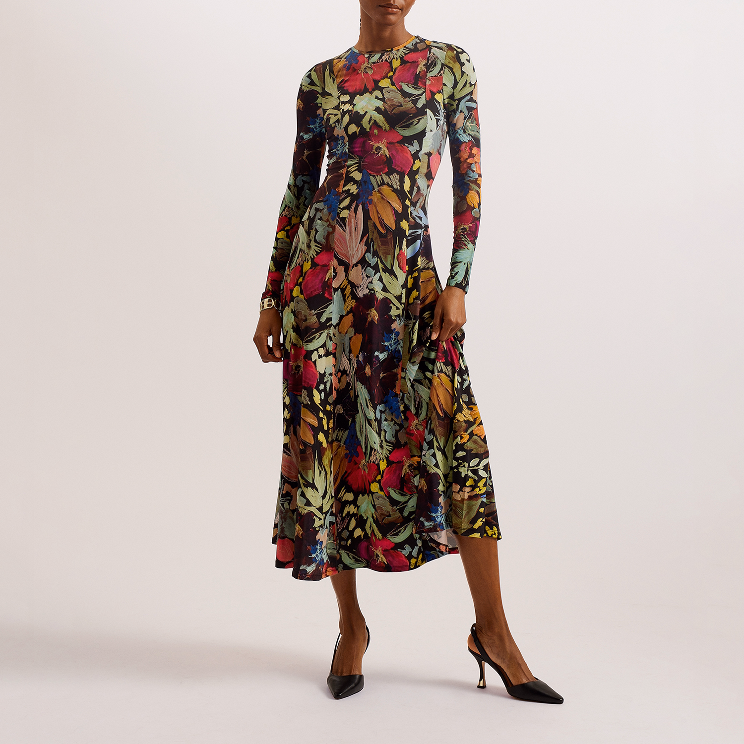 Alexann Floral Long-Sleeved Dress