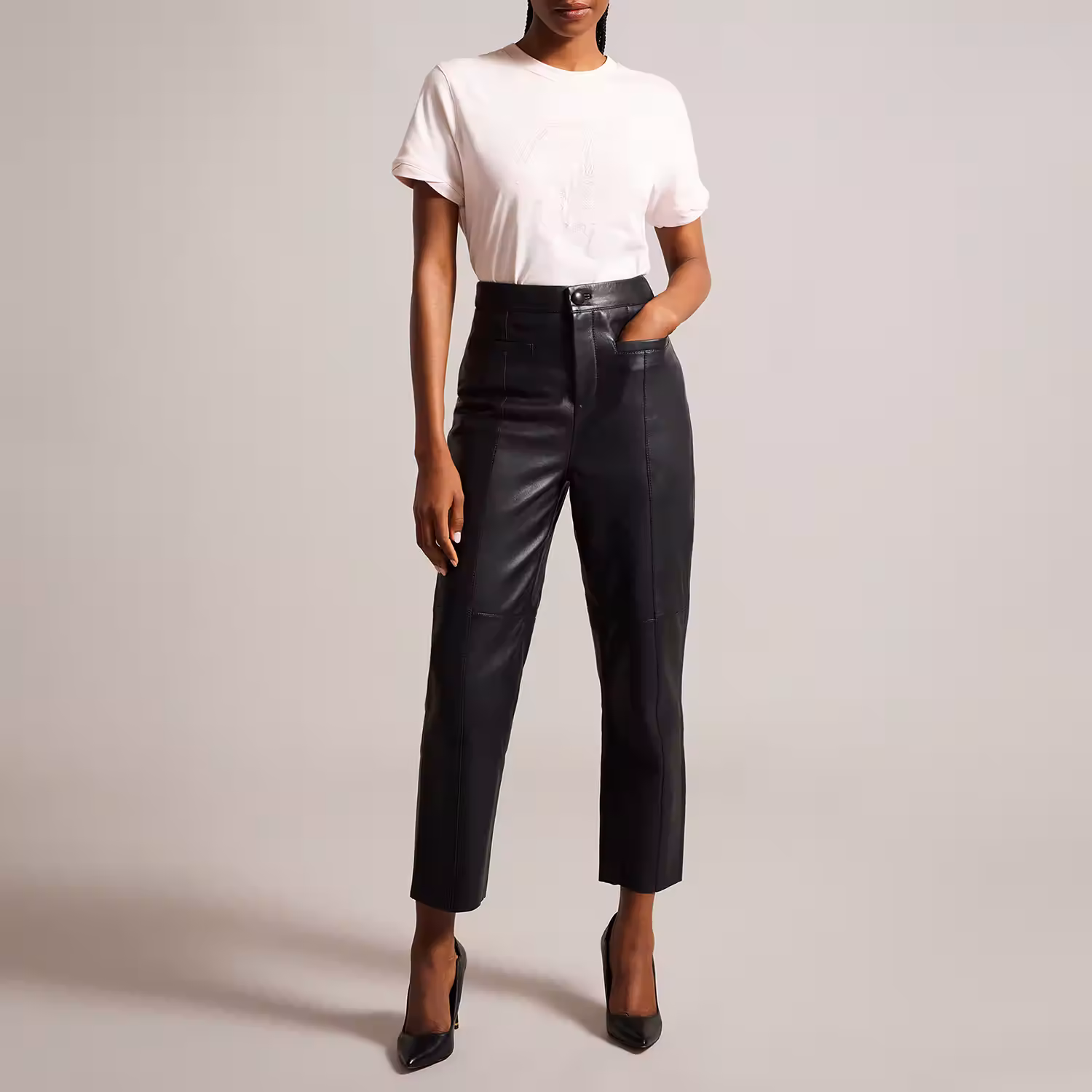 Enyyaa High-Waist Leather Trousers