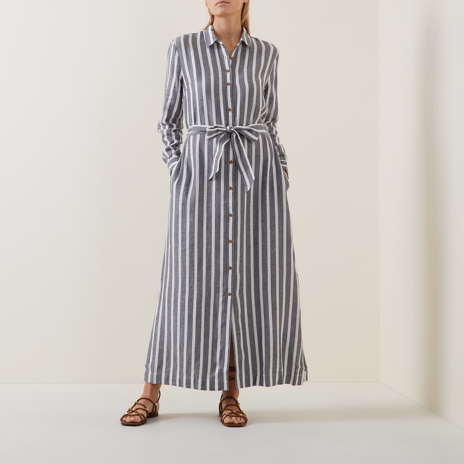 Annalise Striped Shirt Dress